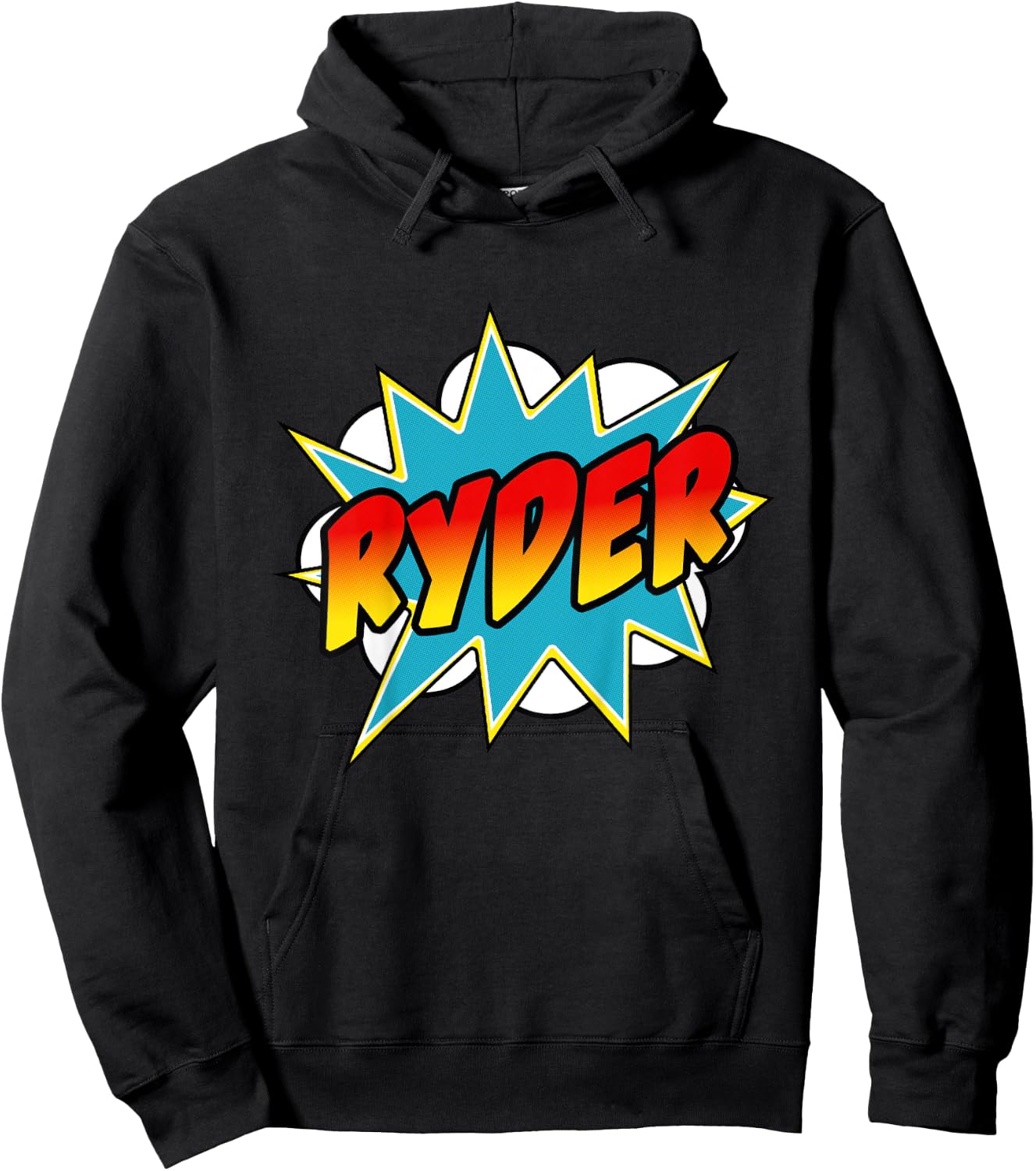 Kids Boys Ryder Name Comic Book Superhero Hoodie - Hoodie | Black