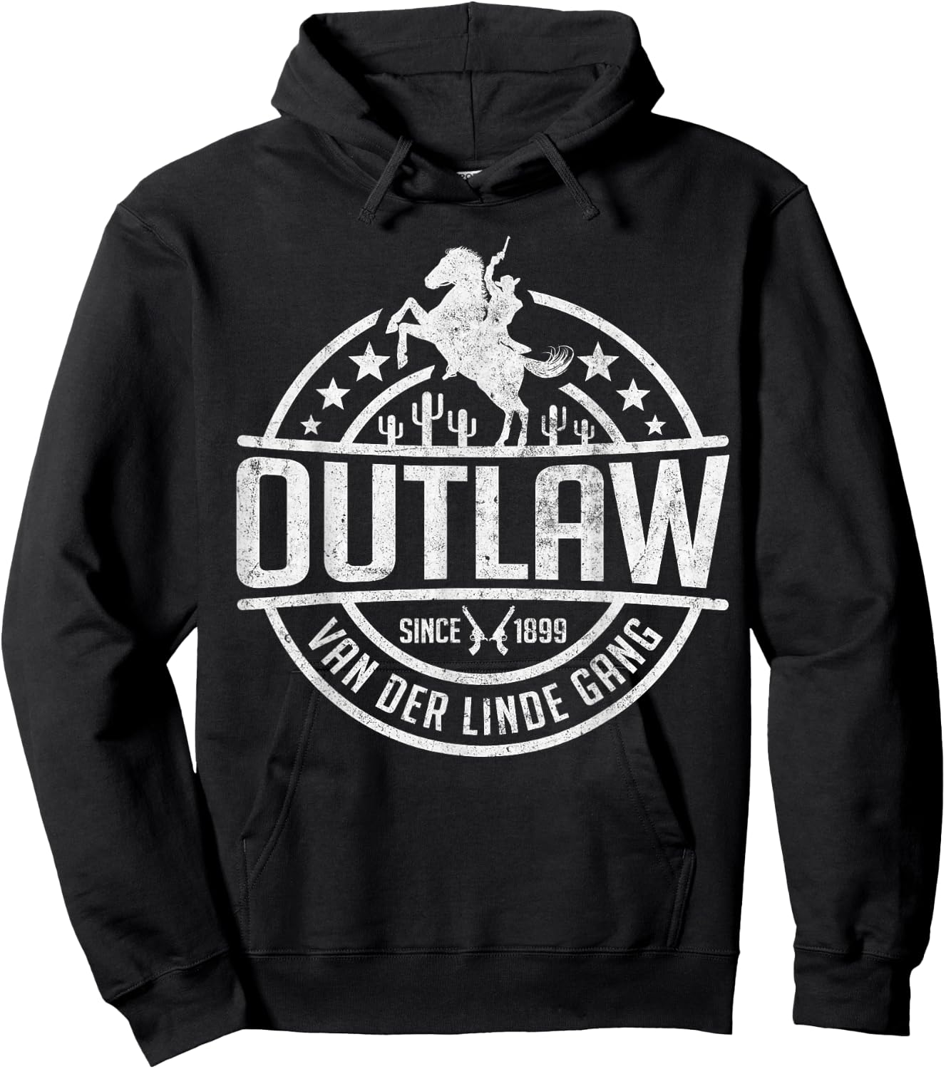 Outlaw Dutch's Gang Red Horse & Cowboy Adventure Hoodie - Hoodie | Black