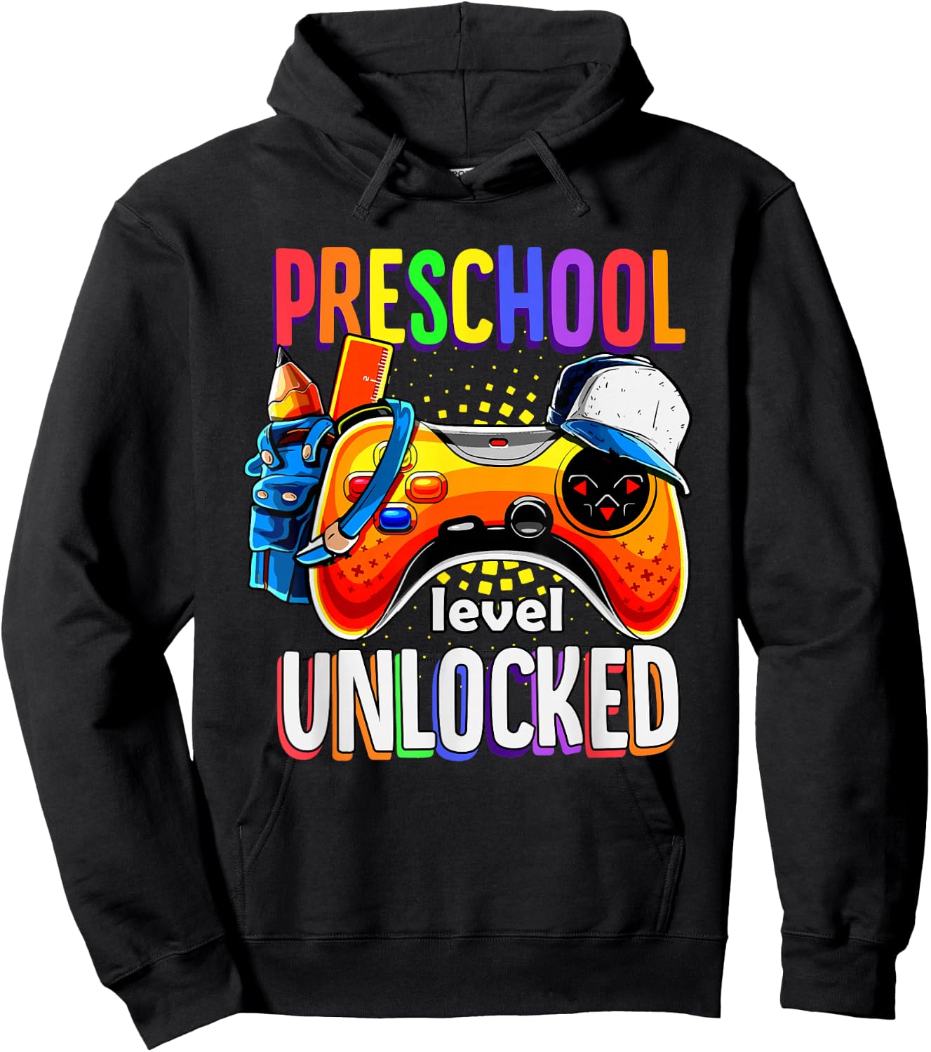 Gamer Back To School Gamepad Preschool Level Unlocked Hoodie - Hoodie | Black