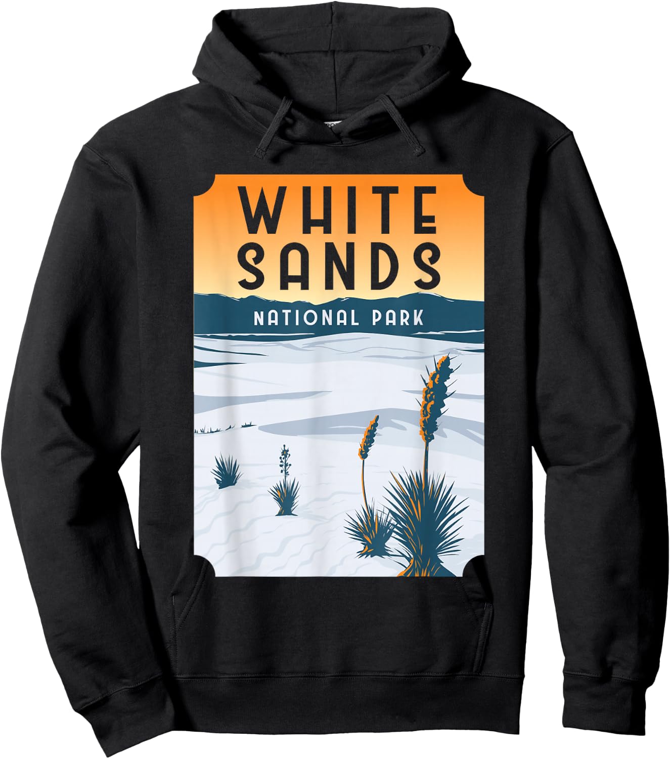 White Sands New Mexico US National Park Vintage Gift Hoodie - Hoodie | Black