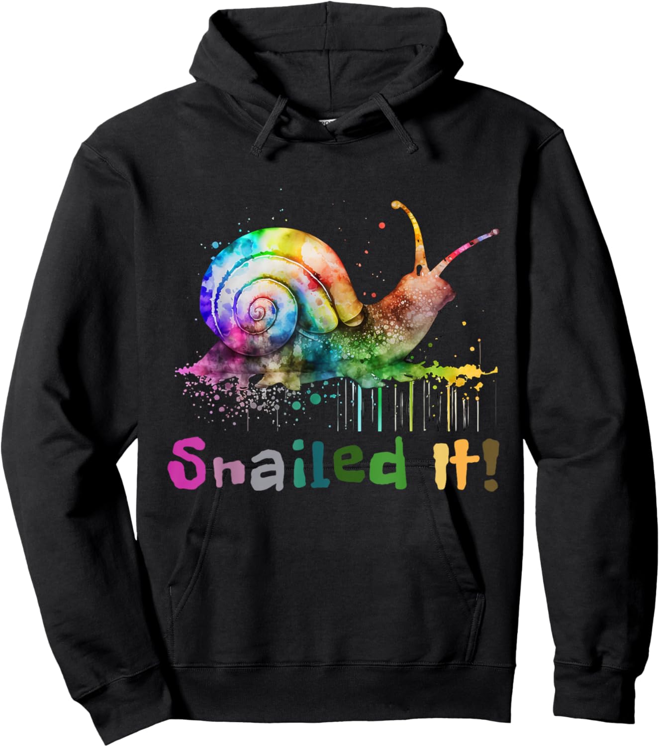 Cool Snail Rainbow Colors Snailed It Women Children Hoodie - Hoodie | Black