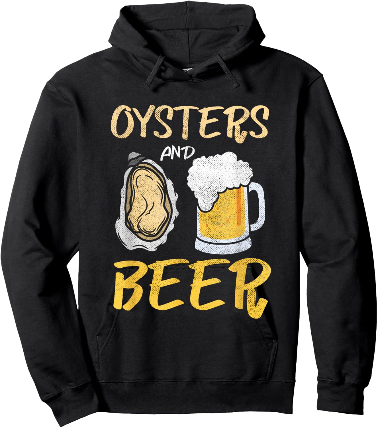 Oysters And Beer | Seafood Foodie | Oyster Lover Hoodie - Hoodie | Black