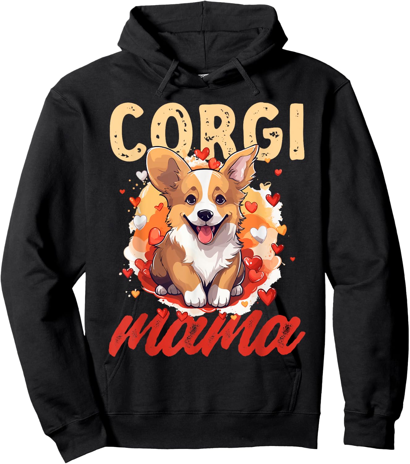 Pembroke Welsh Corgi - Corgi Mama Hoodie - Hoodie | Black