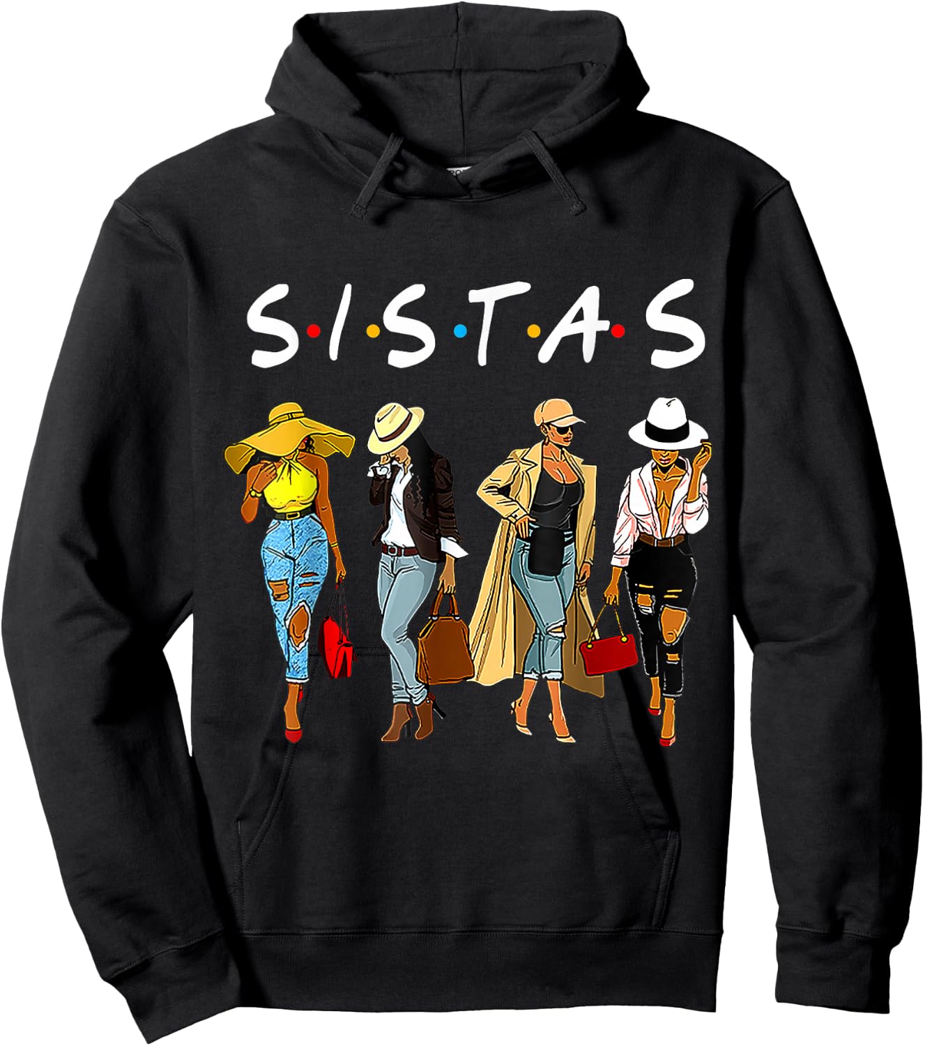 Sistas Afro Proud Black Sistas Women Queen African America Hoodie - Hoodie | Black