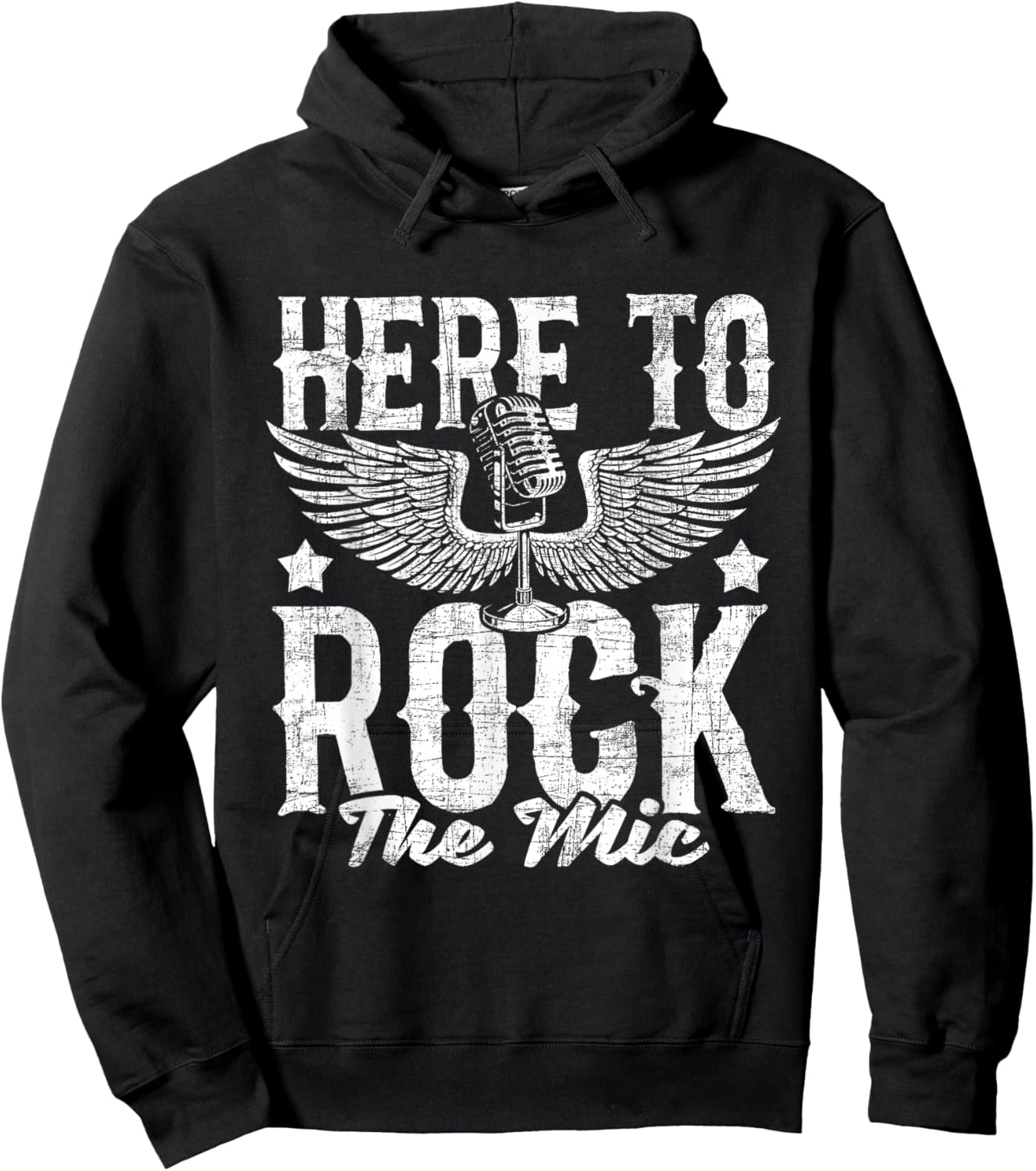 Here To Rock The Mic - Karaoke Champion Music Lover Musician Hoodie - Hoodie | Black