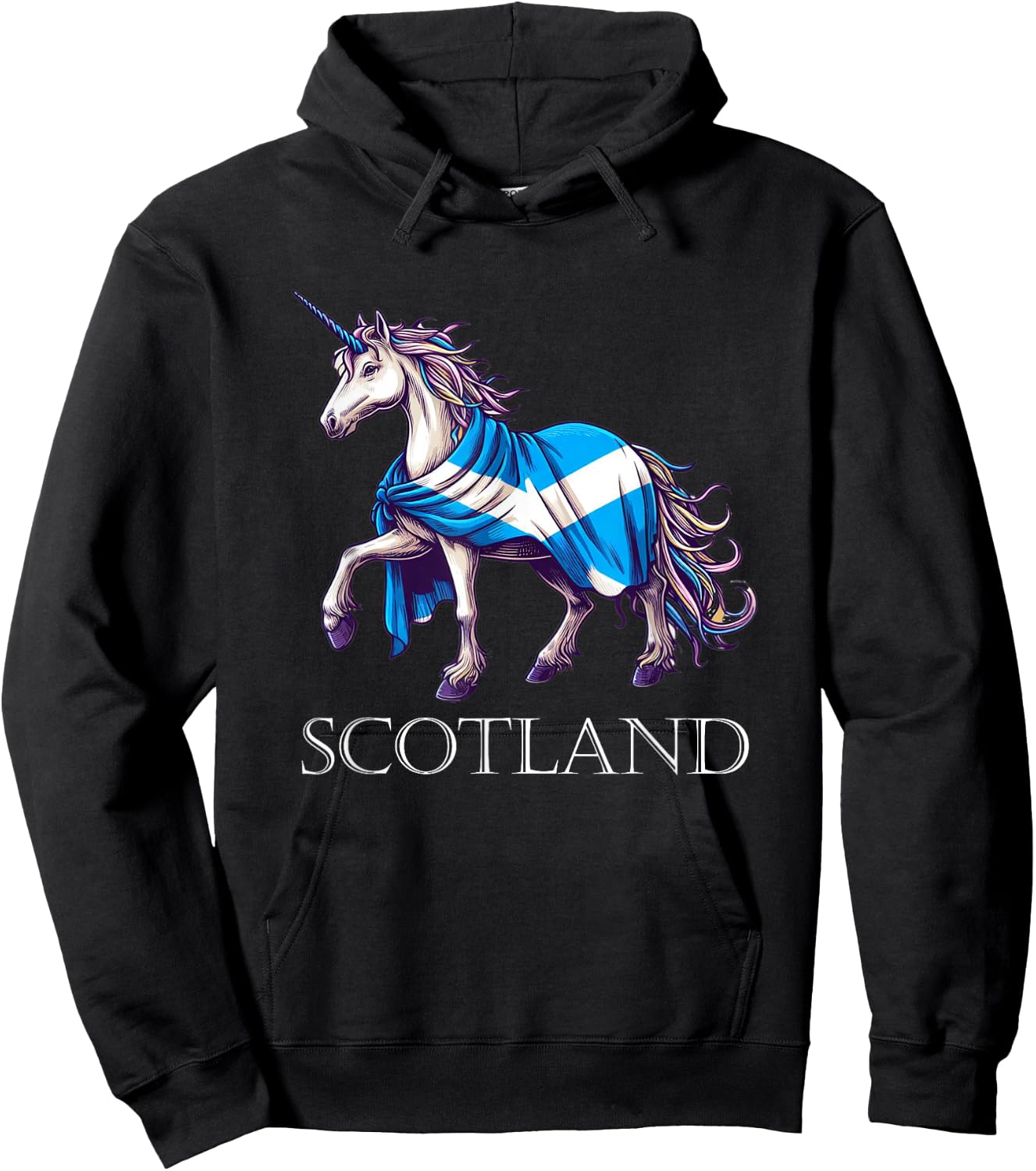 Scottish Pride Scotland Unicorn Scotland Flag Saltire Hoodie - Hoodie | Black