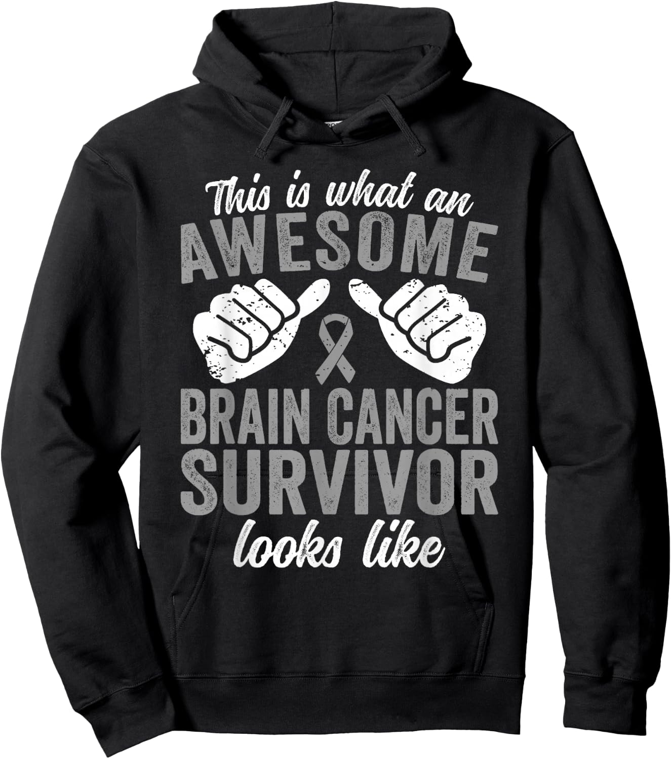 Brain Survivor awesome looks like Brain Cancer Hoodie - Hoodie | Black