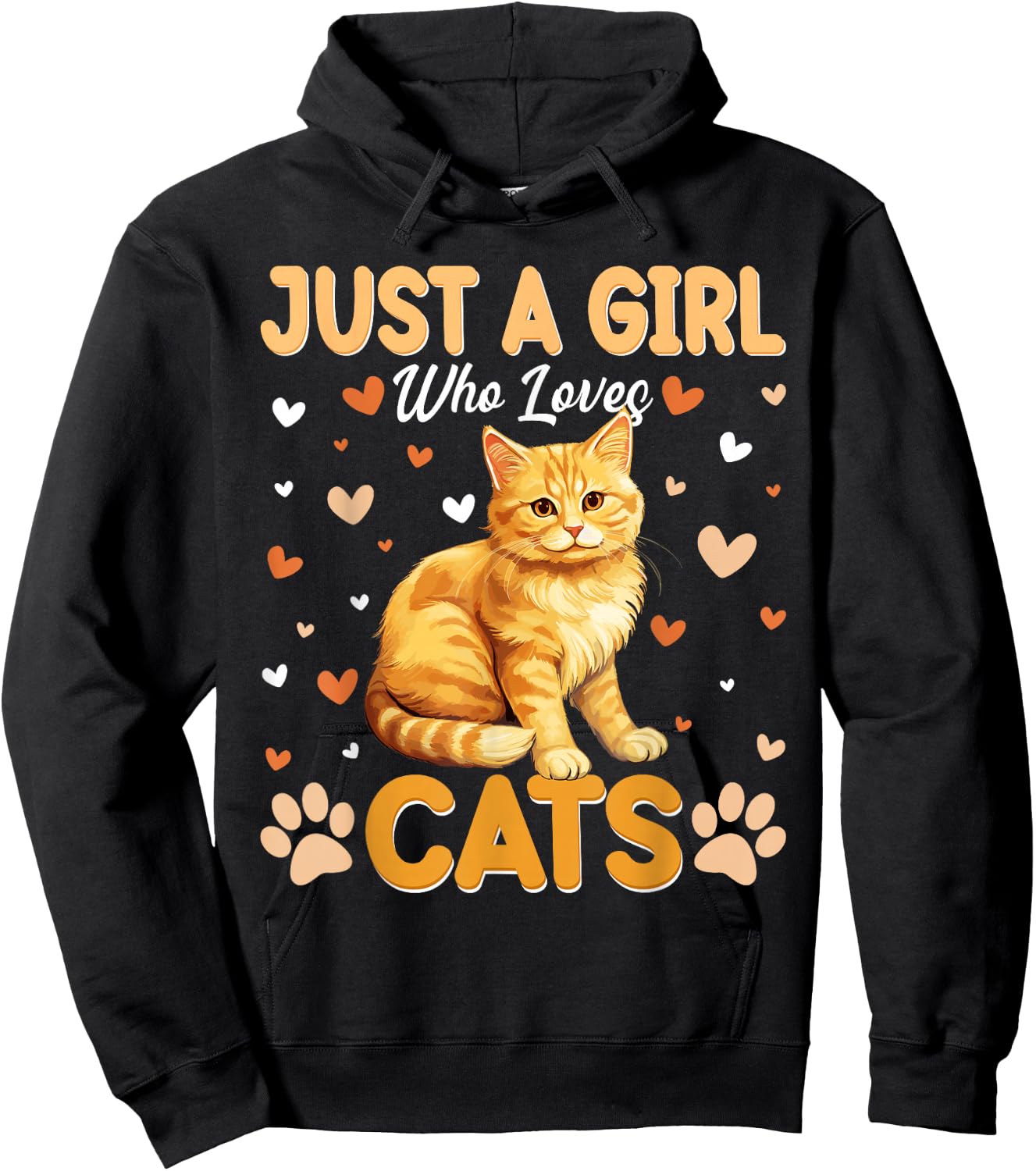 Just A Girl Who Loves Cats Women and Girls Hoodie - Hoodie | Black