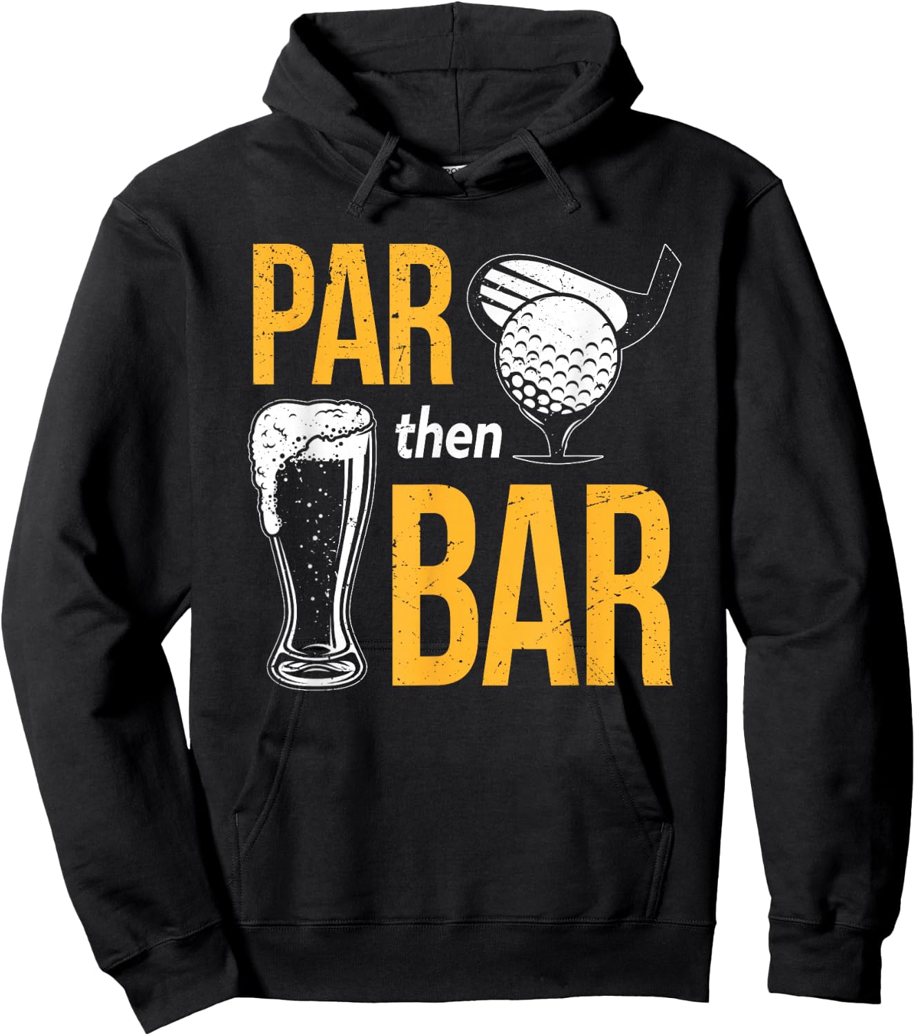 Par Then Bar Golf | Golfing Iron | Beer & Golf Club Hoodie - Hoodie | Black