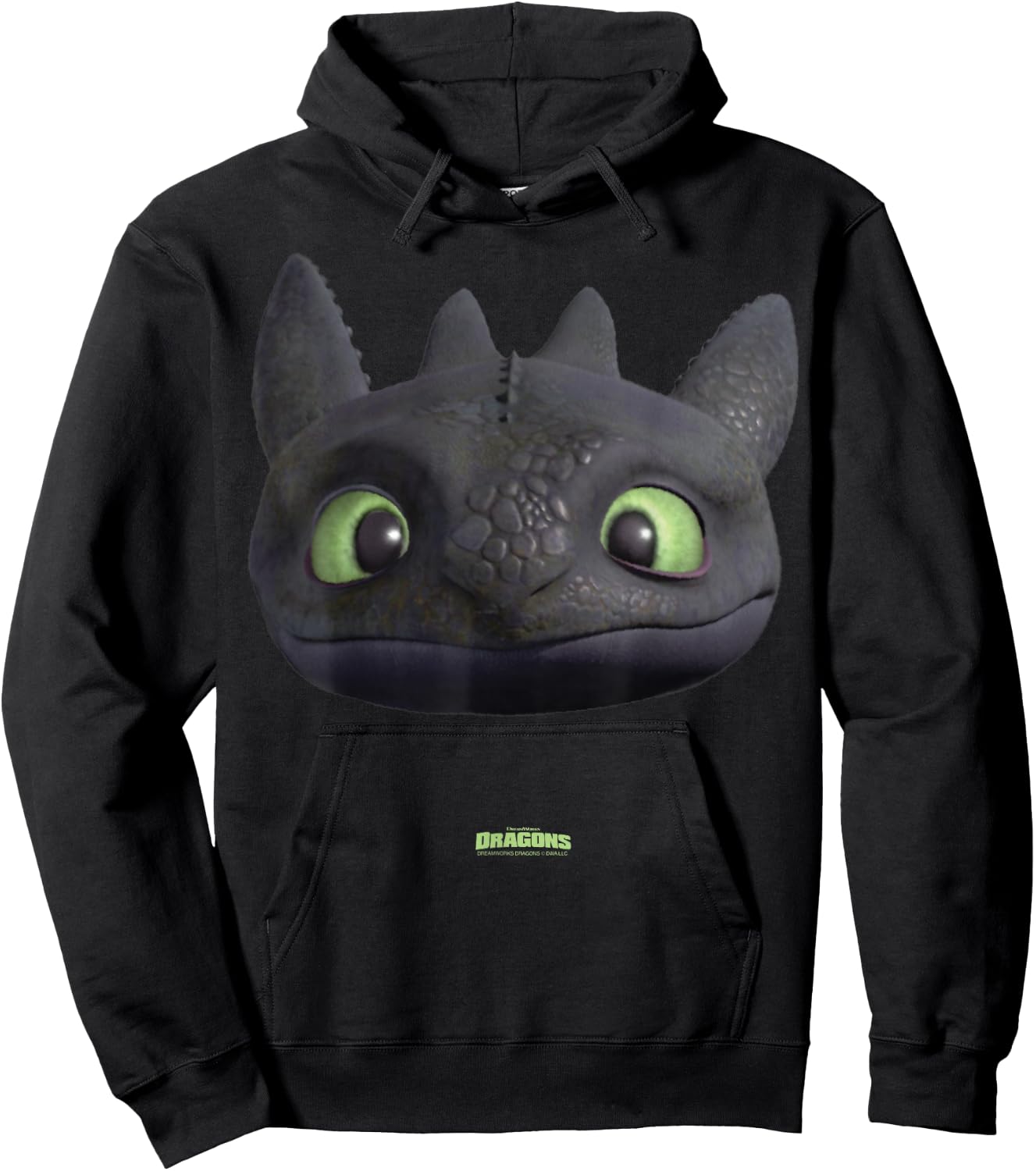 DreamWorks Dragons Toothless Night Fury Big Face Costume 3D Hoodie - Hoodie | Black