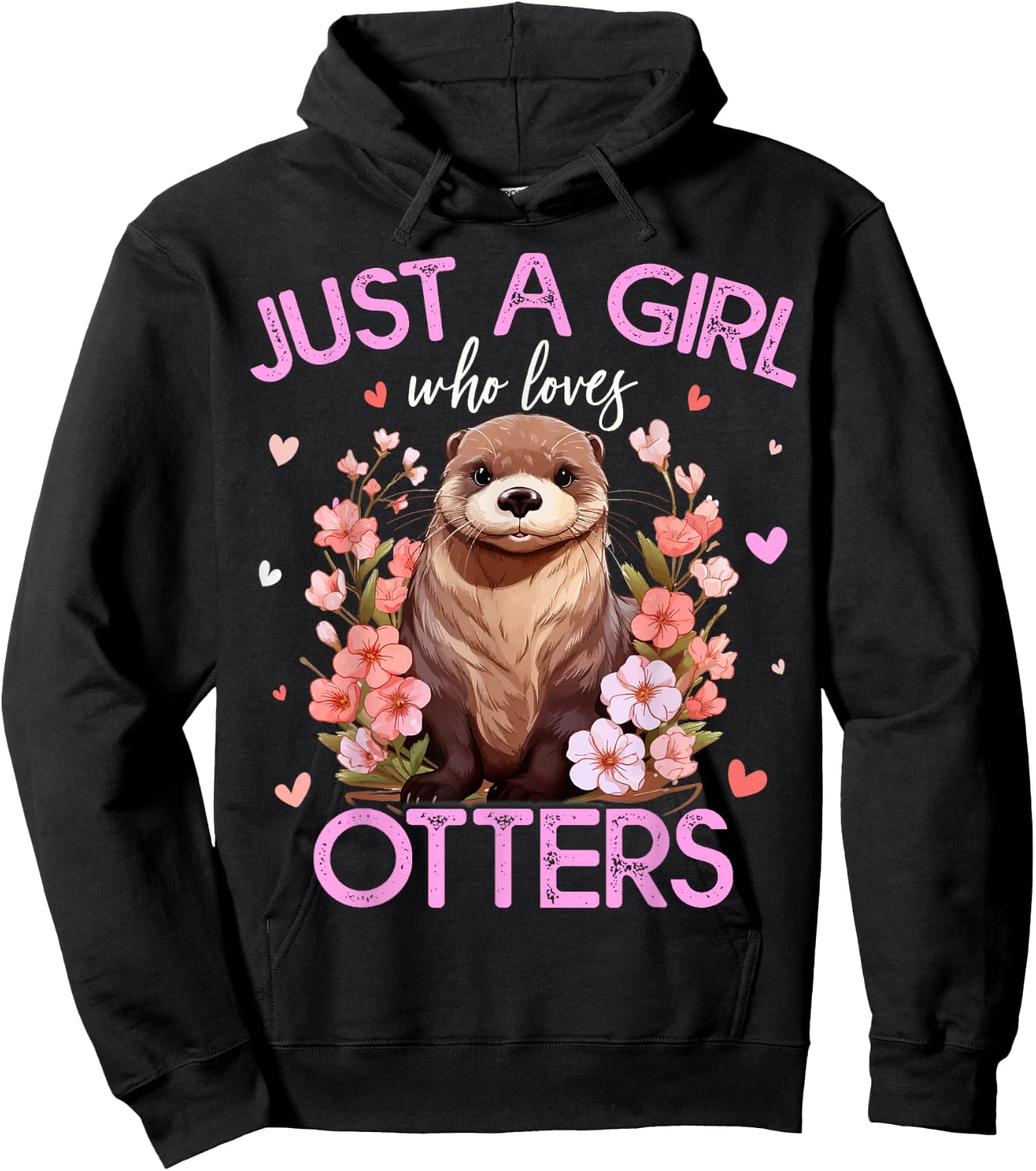 Just A Girl Who Loves Otters Girls Hoodie - Hoodie | Black