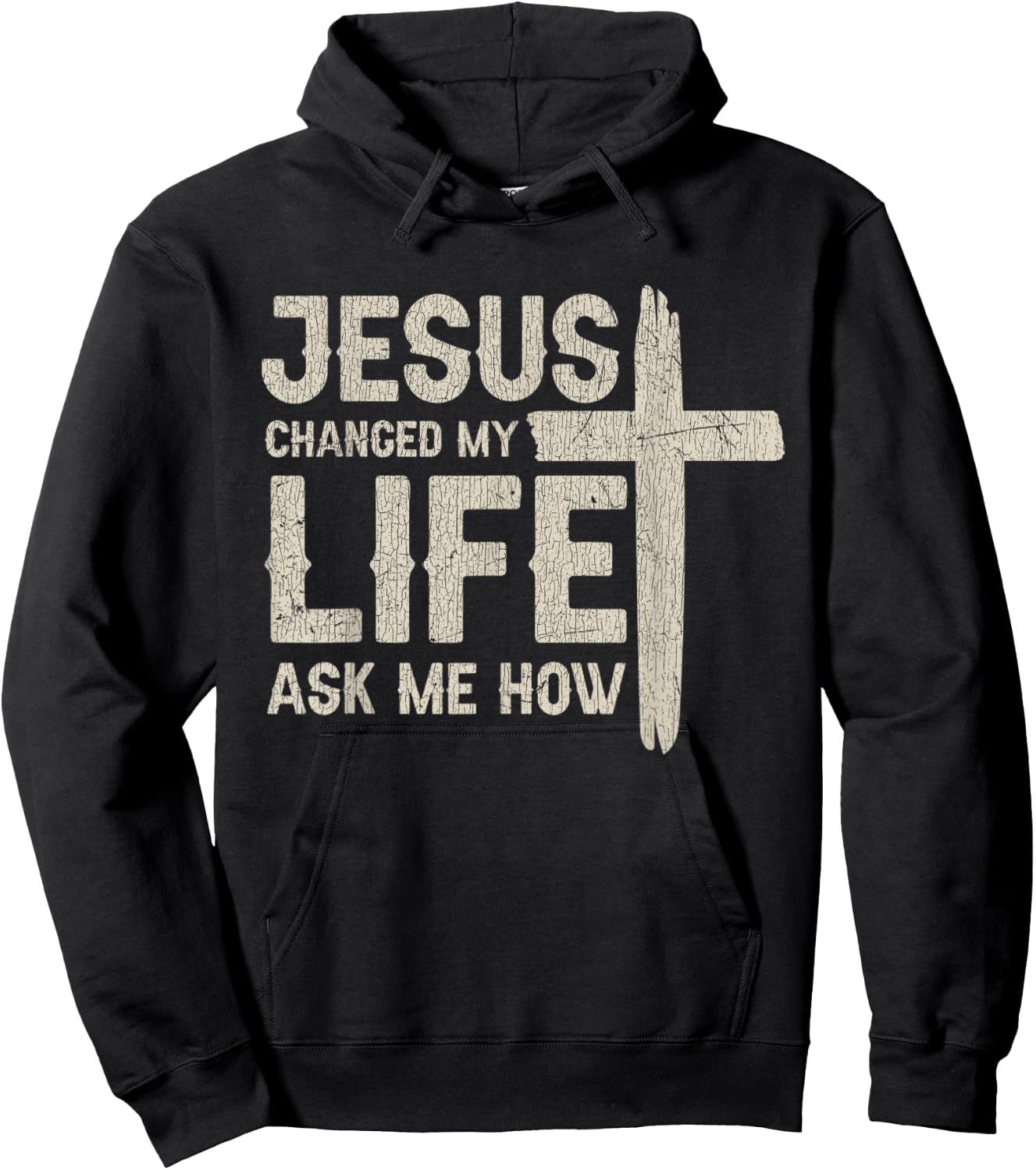 Vintage Jesus Changed My Life Ask Me How Hoodie - Hoodie | Black