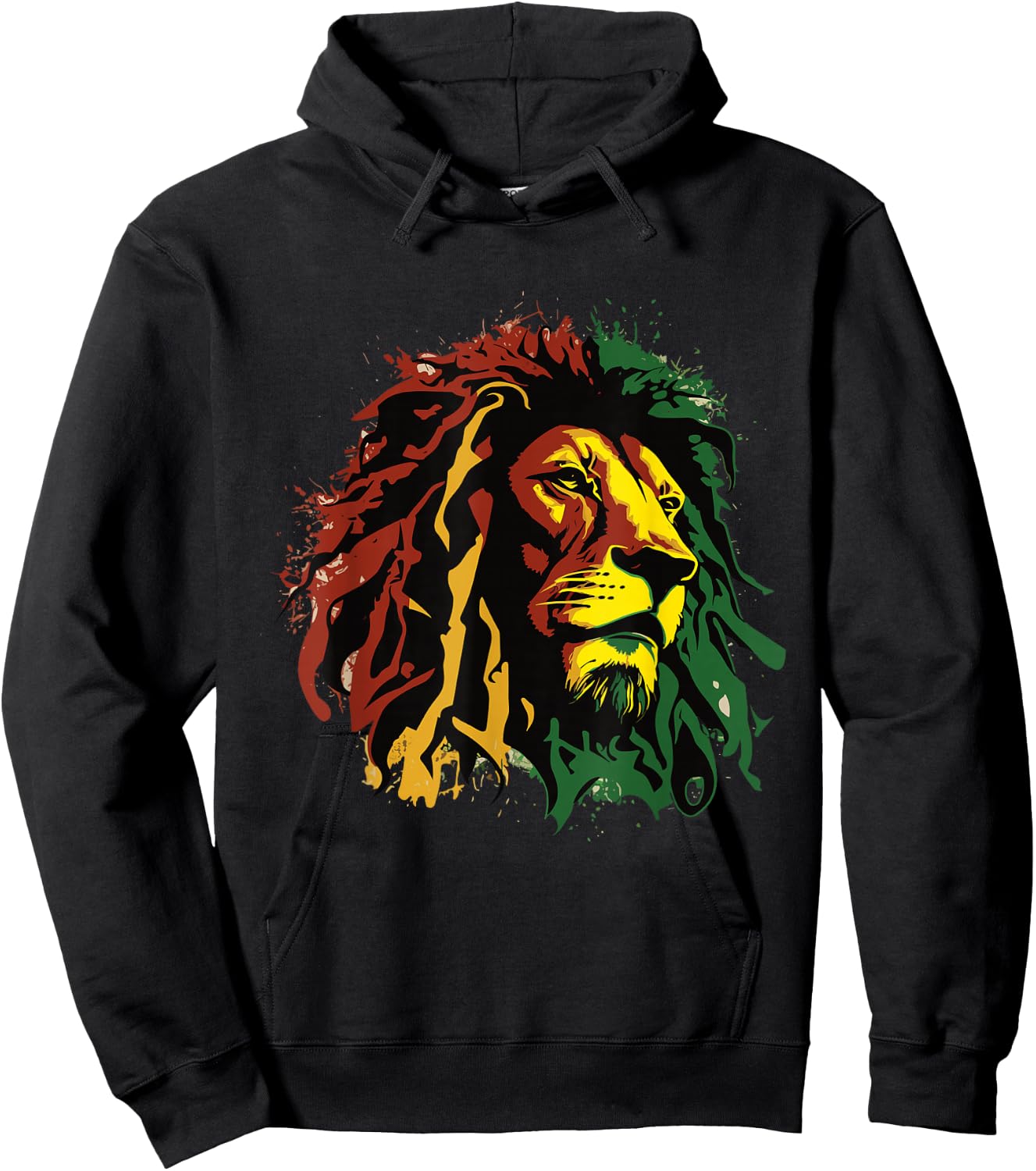 Jamaican Lion Jamaican Rasta Flag Lion of Judah Reggae Music Hoodie - Hoodie | Black