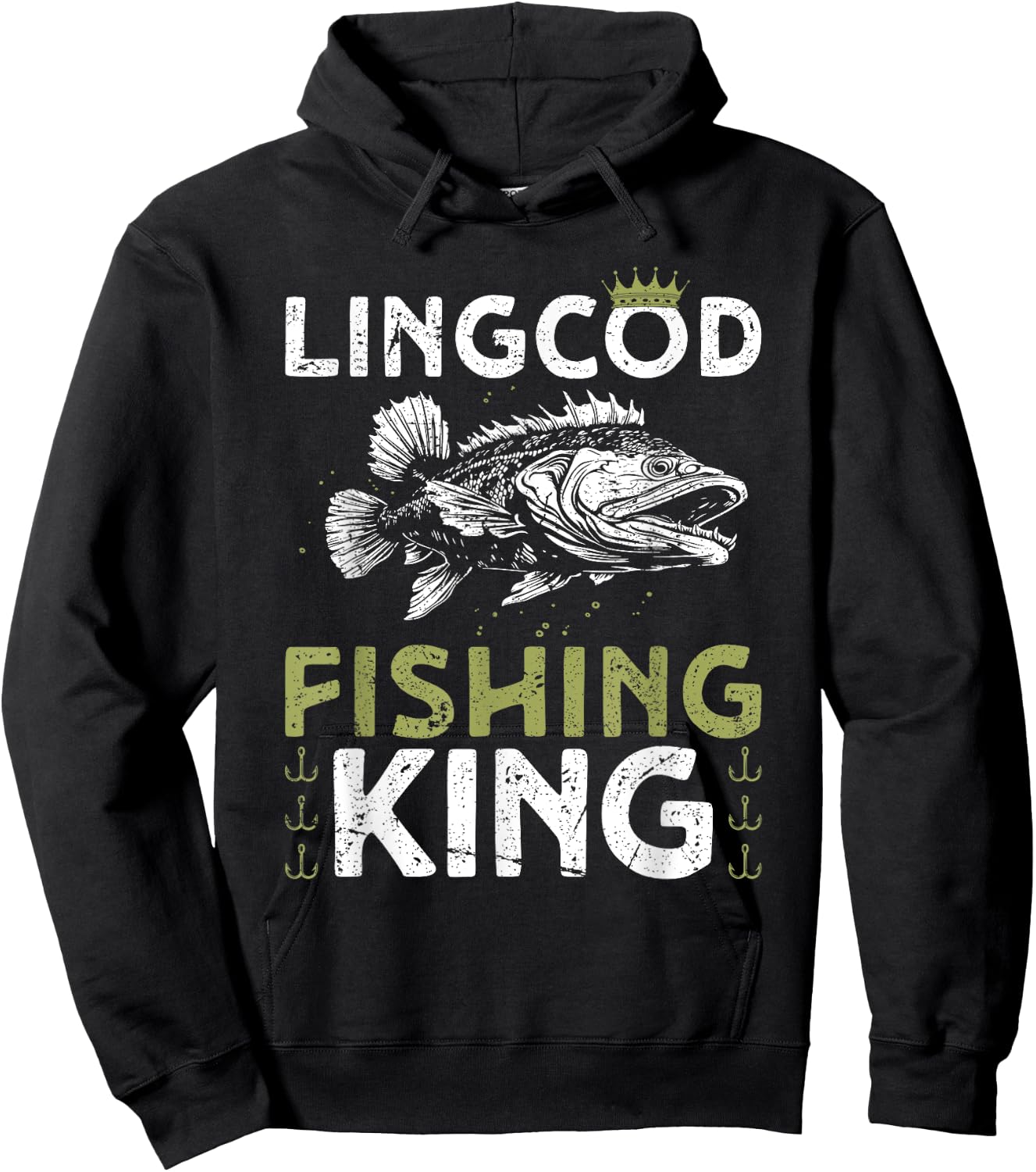 Lingcod Fishing King Hoodie - Hoodie | Black