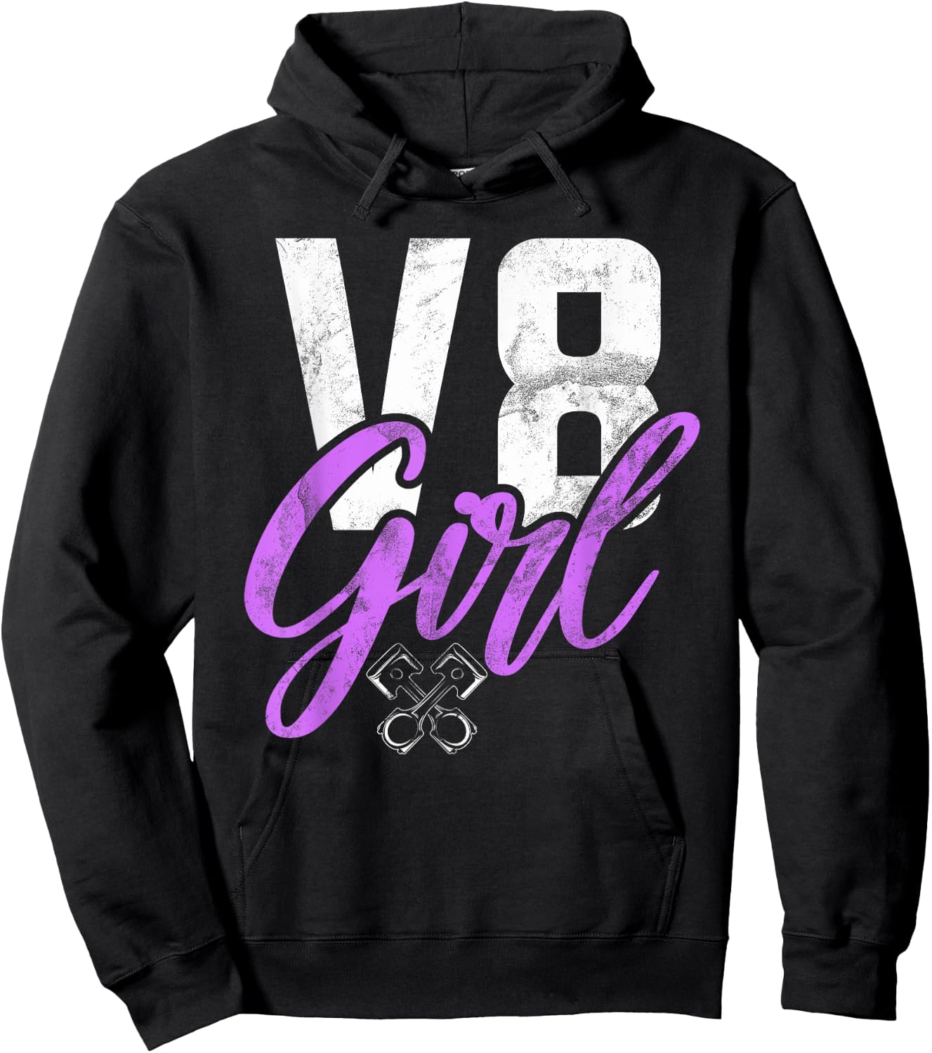 V8 Girl Muscle Car Girl Hoodie - Hoodie | Black