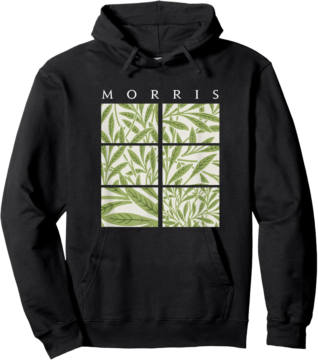 Willow William Morris Arts and Craft Style Pattern Hoodie - Hoodie | Black