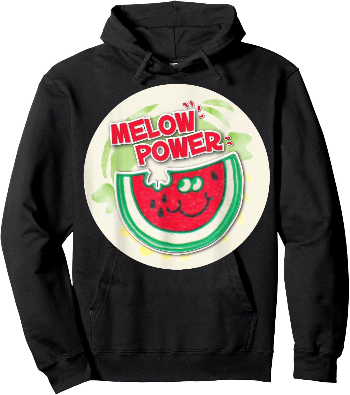Vintage Scratch and Sniff Sticker Watermelon, Melon Power Hoodie - Hoodie | Black