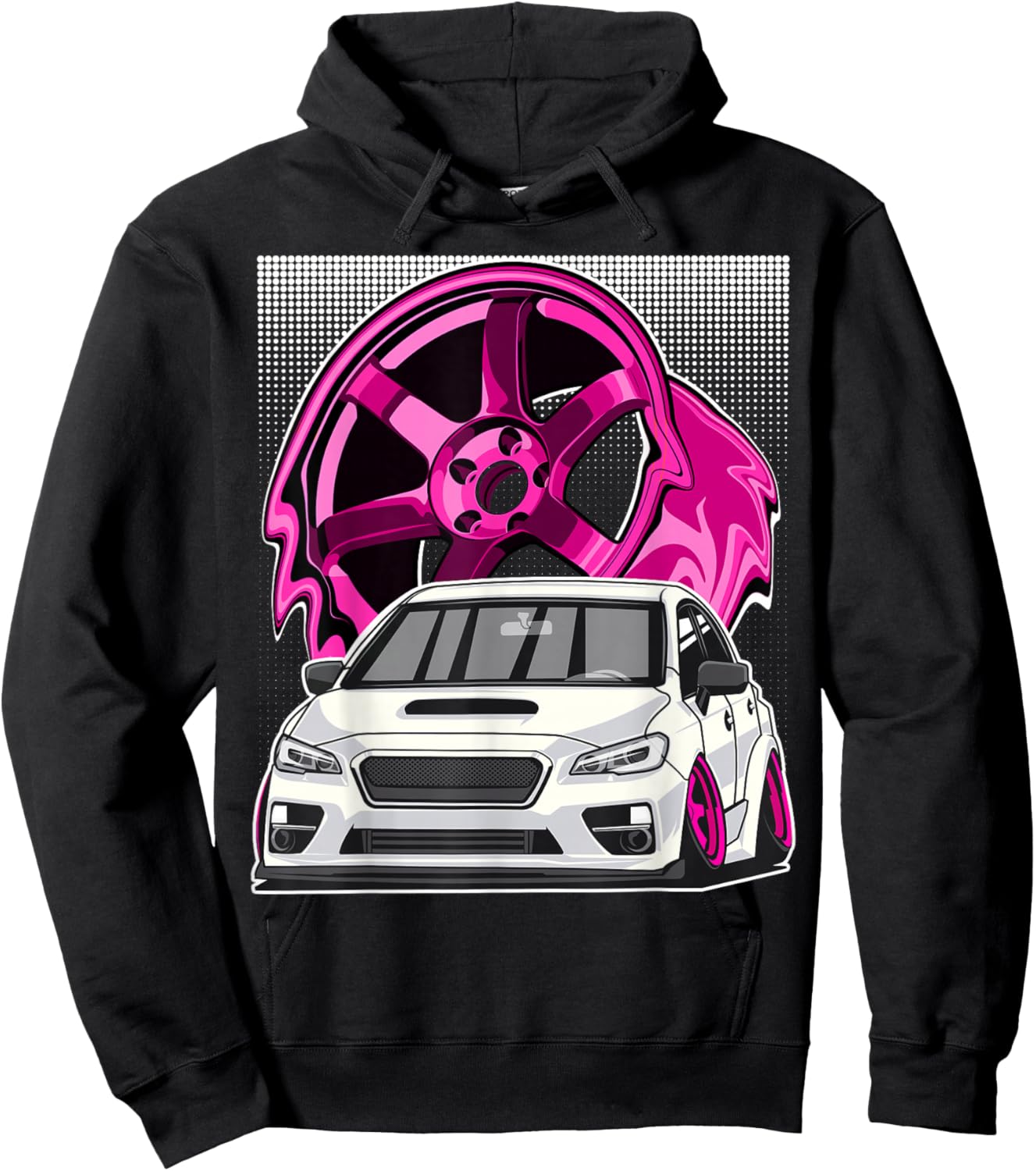 Subie VA JDM Stance Car Wheel Boxer Motor Racing Graphic Hoodie - Hoodie | Black