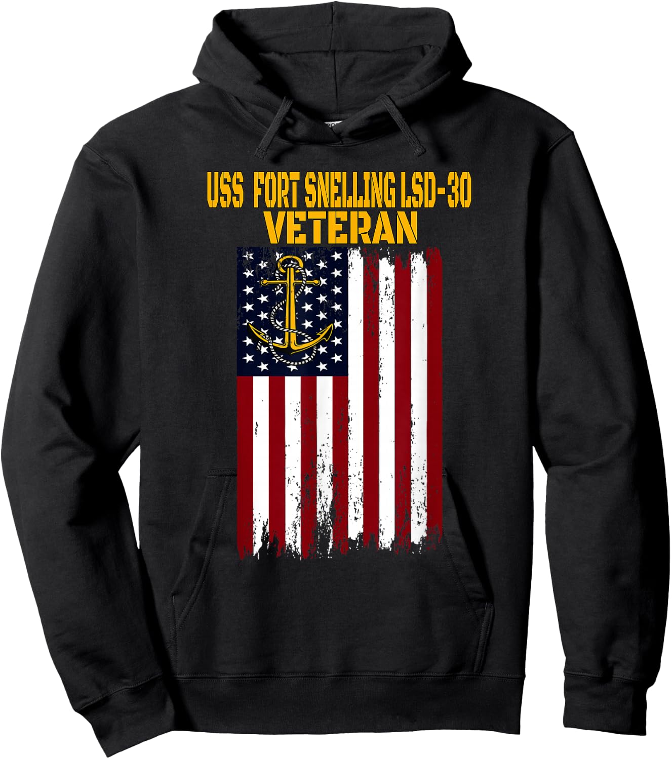 USS Fort Snelling LSD-30 Dock Landing Ship Veterans Day Hoodie - Hoodie | Black