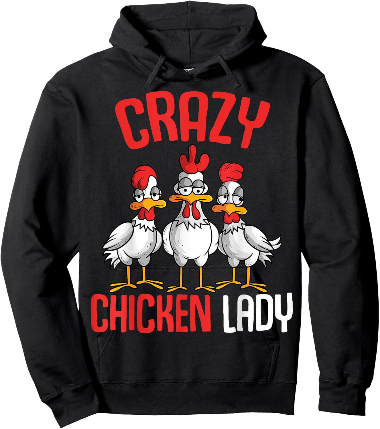 Crazy Chicken Lady Women Hoodie - Hoodie | Black