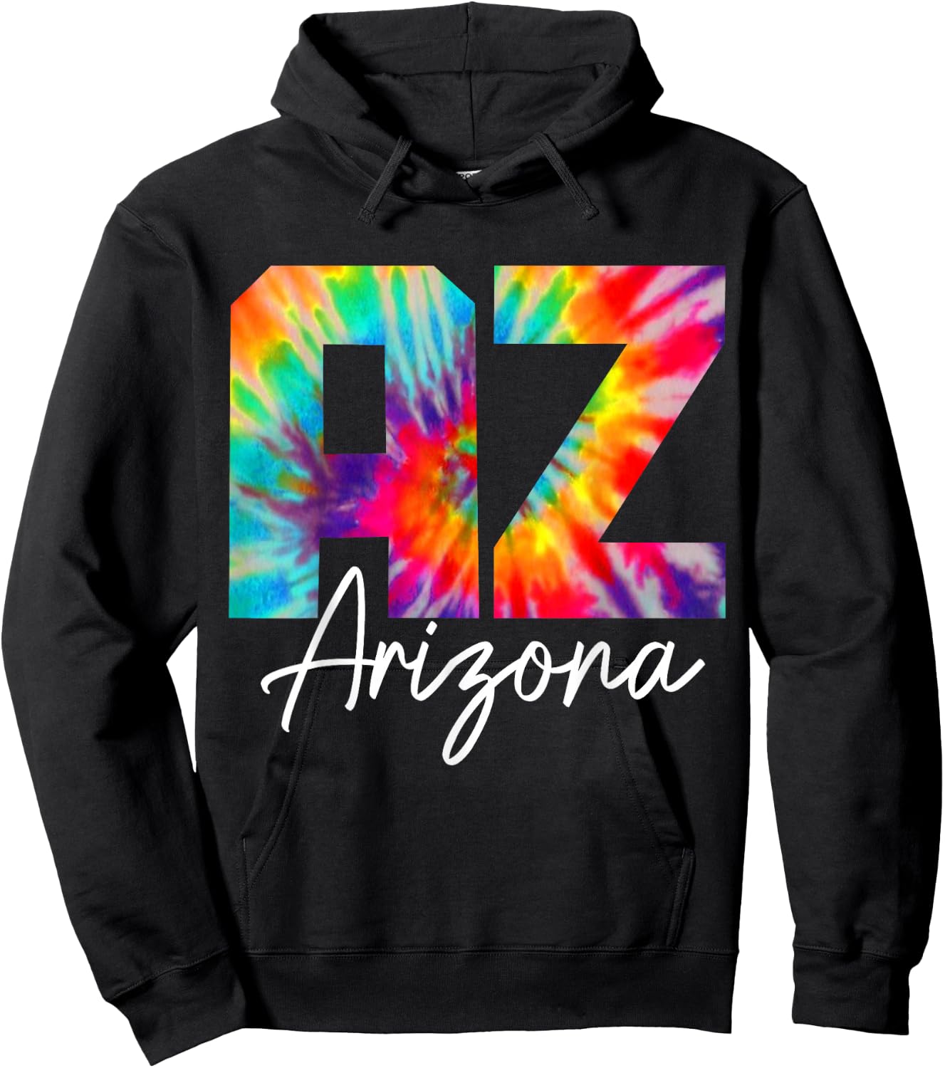 Arizona Tie Dye AZ Vintage/Retro Hoodie - Hoodie | Black