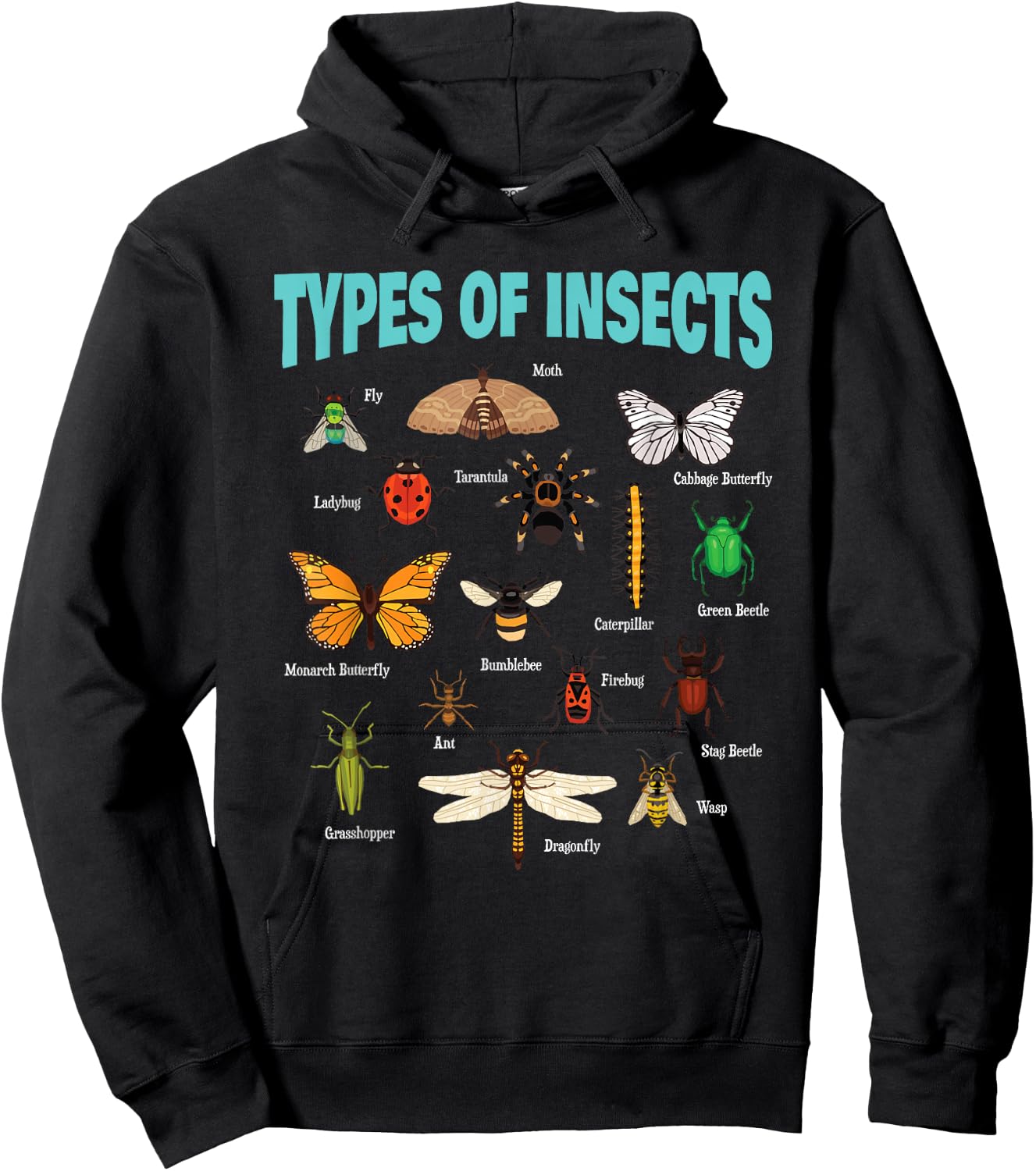 Insects Of The World Bug Lover Expert Entomologist Bugs Fan Hoodie - Hoodie | Black