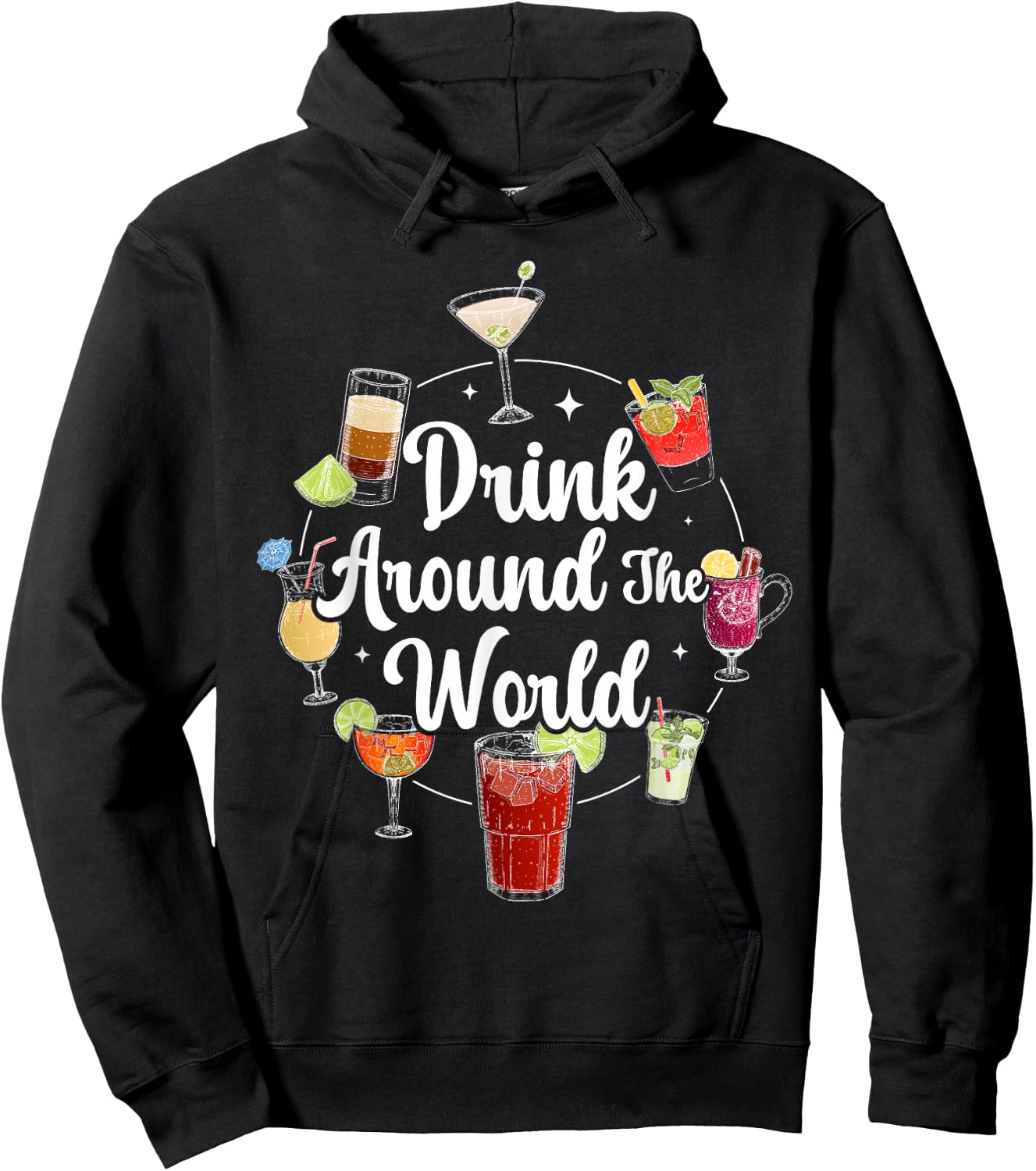 Drink Around The World I Drink Around The World Hoodie - Hoodie | Black