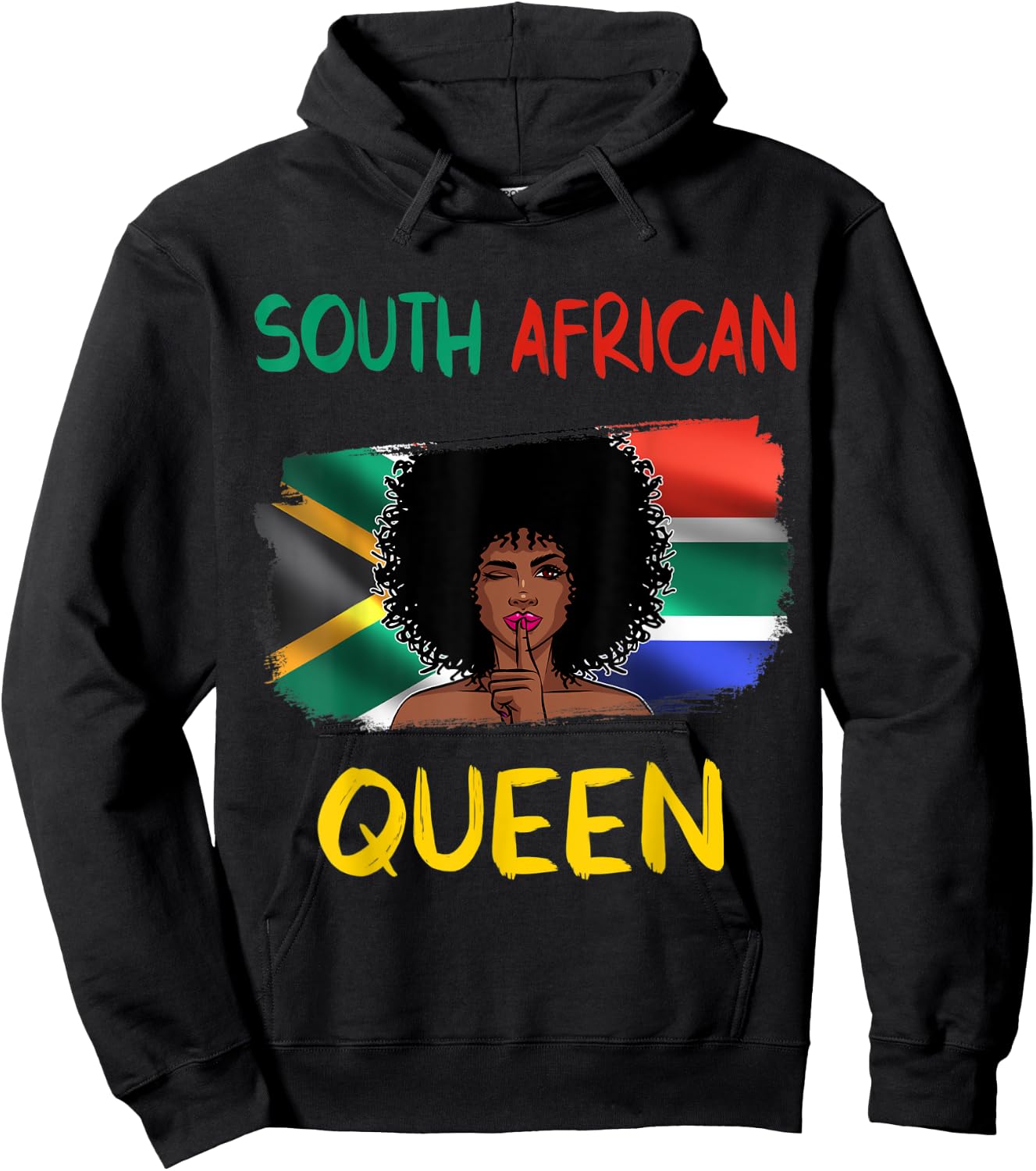South African Queen South Africa Flag African Girl Pride Hoodie - Hoodie | Black