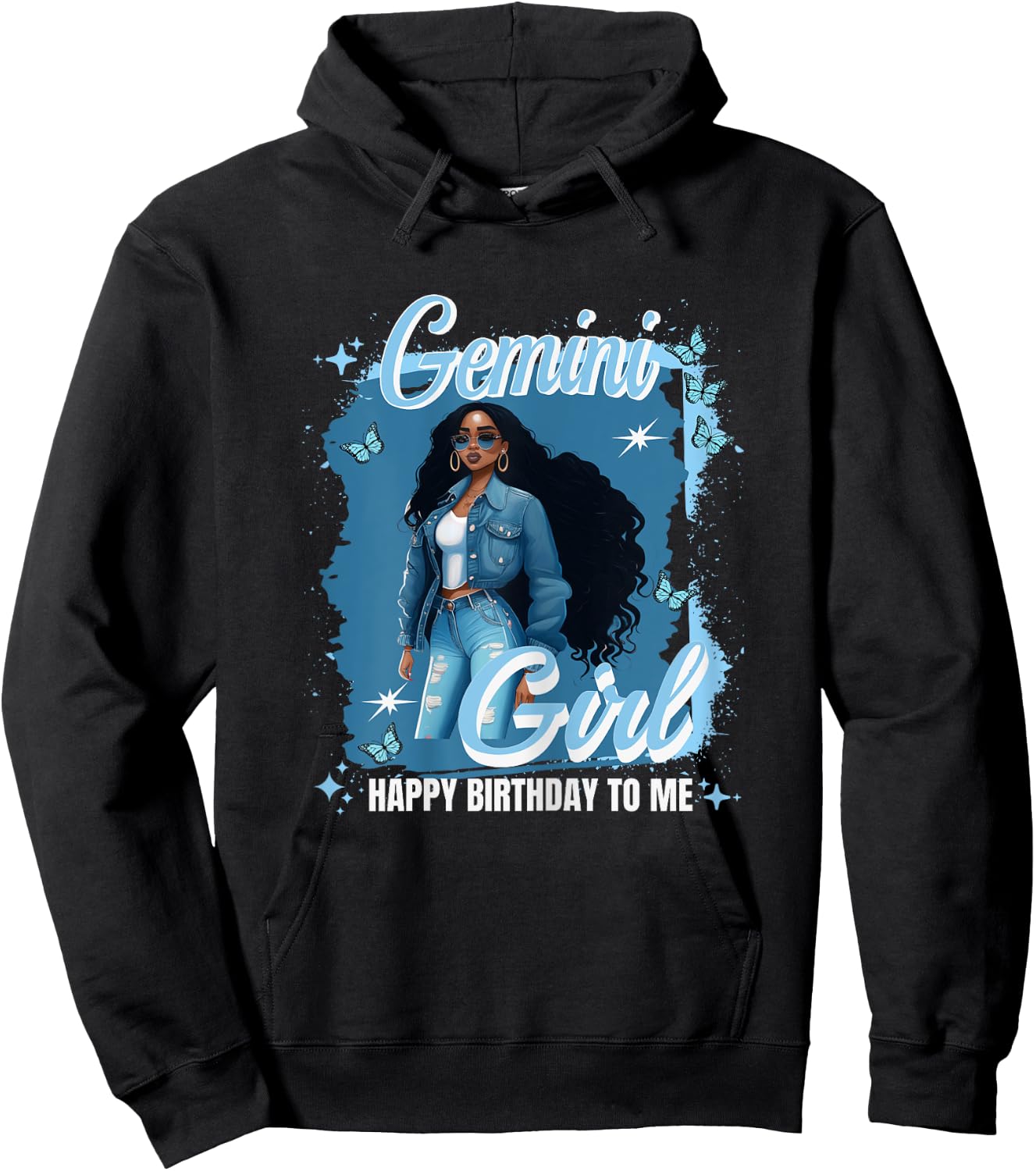Gemini Girl Melanin Queen May Woman June Queen Birthday Hoodie - Hoodie | Black