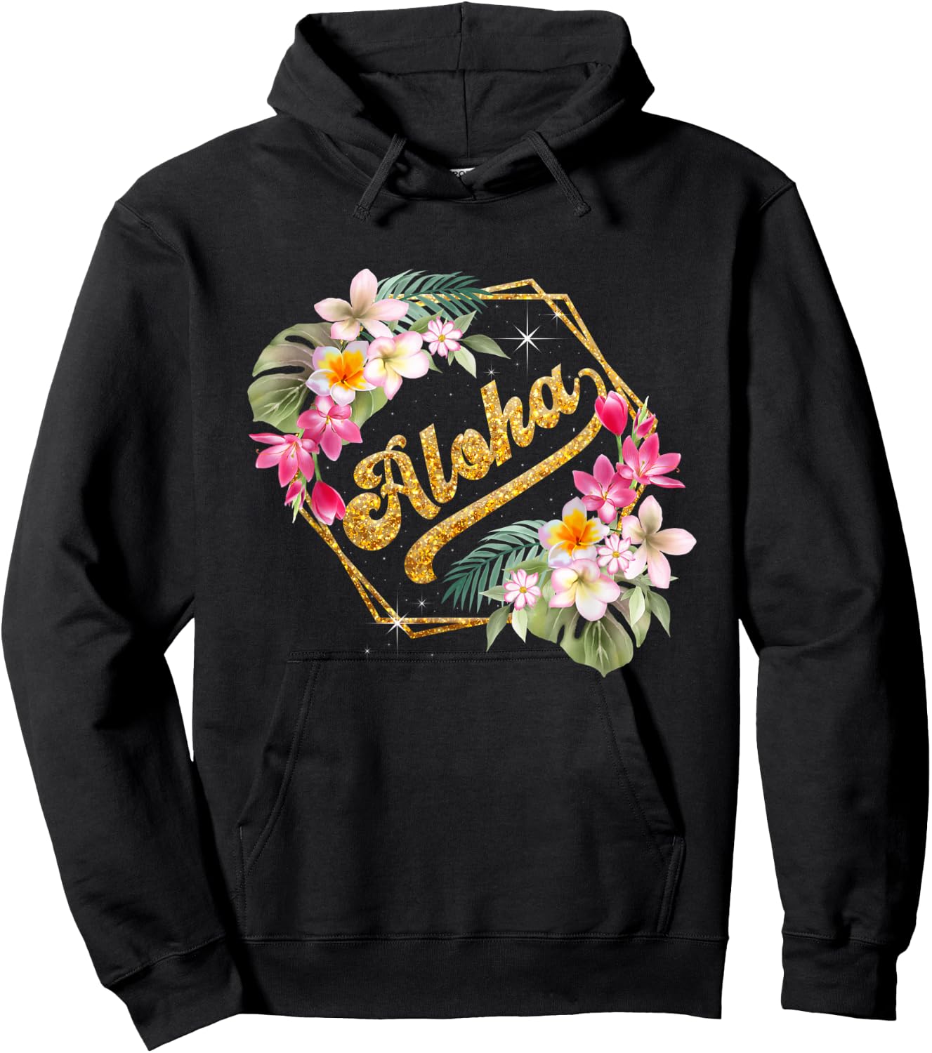 Aloha Flowers Hawaiian Funny Hawaii Beach Luau Party Women Hoodie - Hoodie | Black