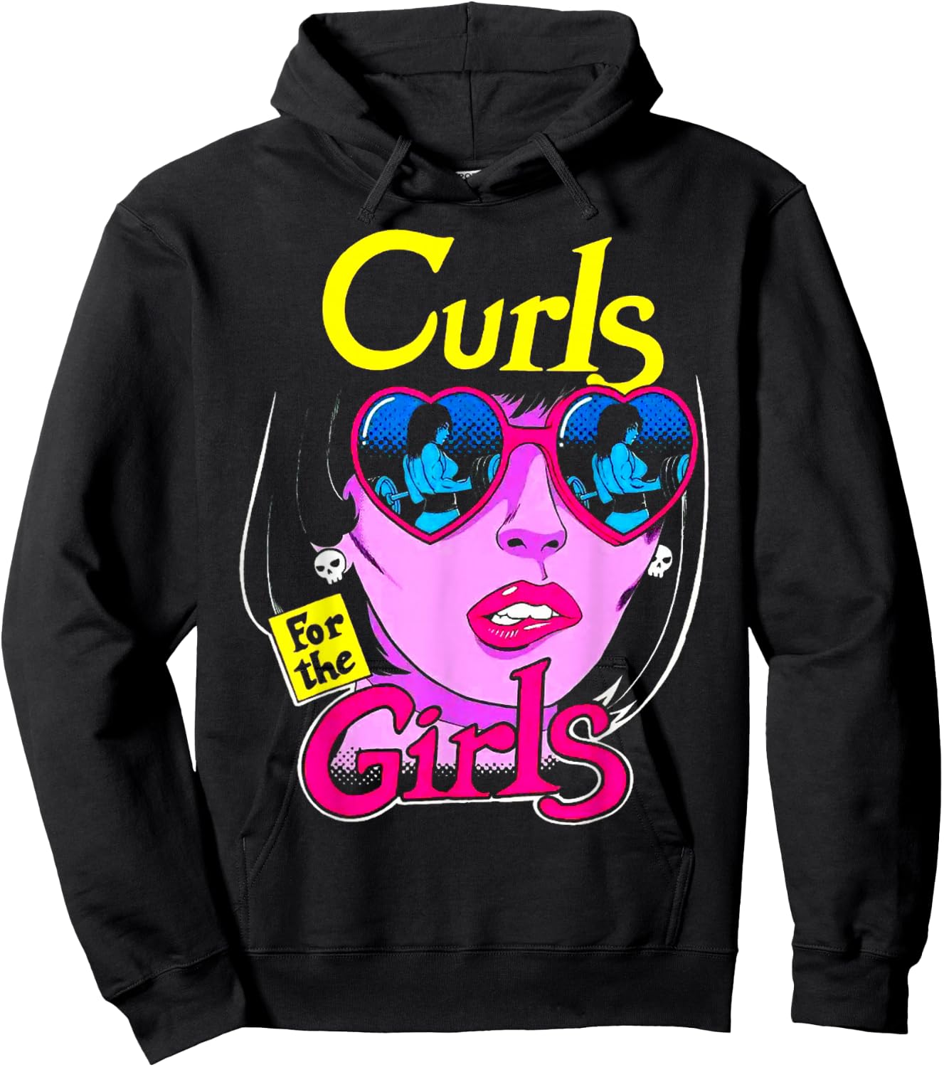 Funny Curls For Girls Gym Weightlifting Bodybuilding Fitness Hoodie - Hoodie | Black