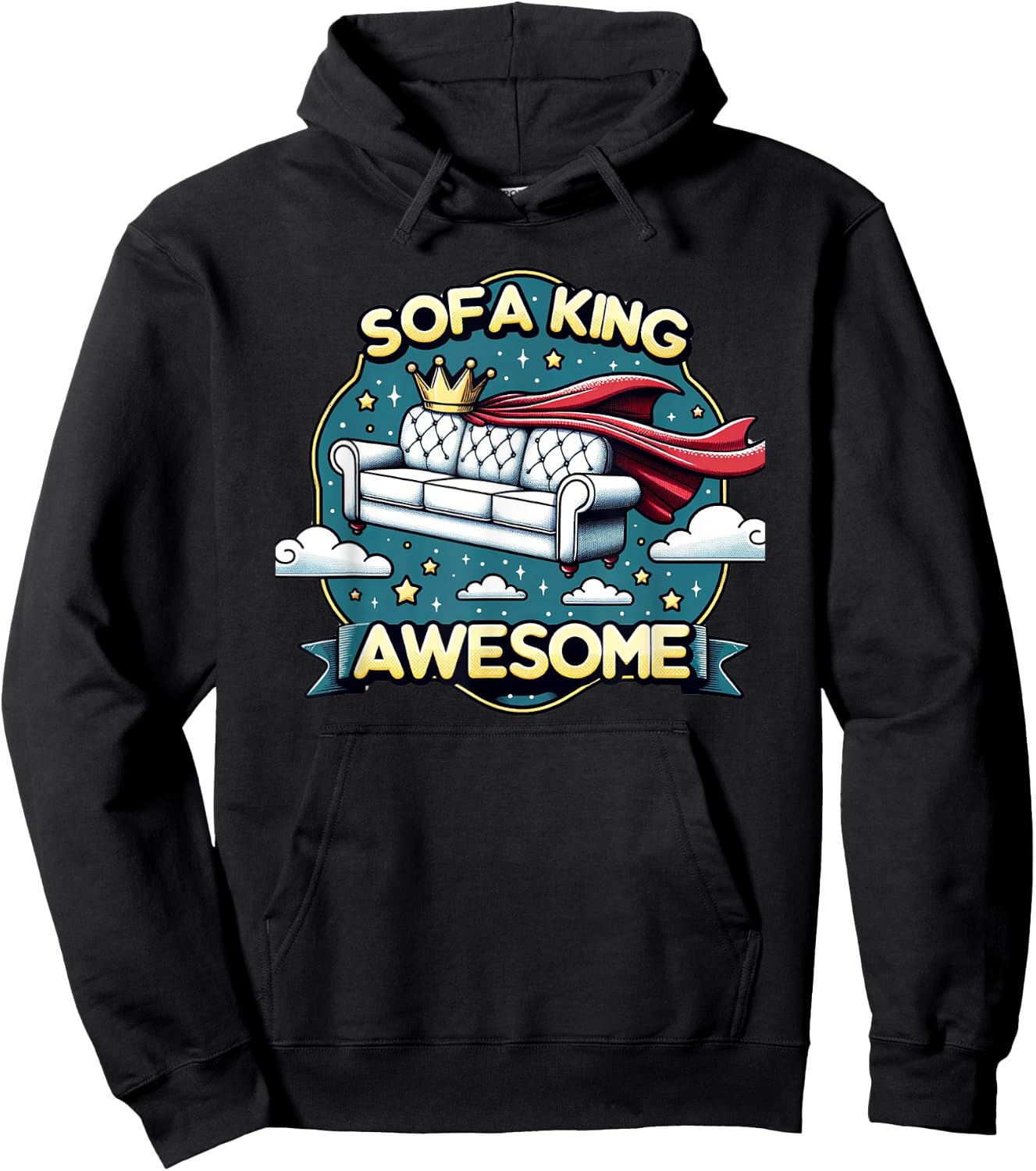 SOFA KING AWESOME Funny Pun Joke Hoodie - Hoodie | Black