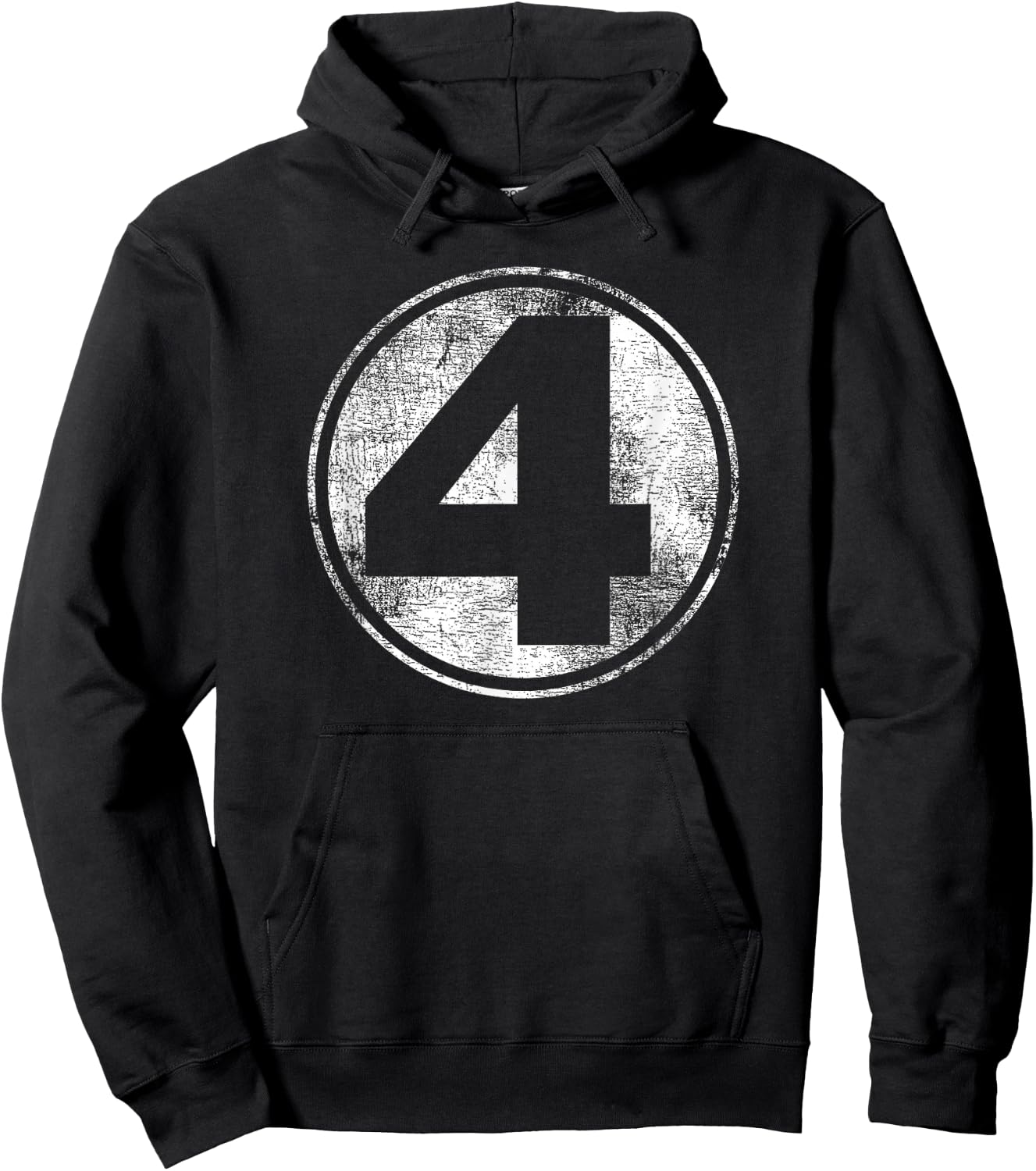 Marvel Fantastic Four Classic Number 4 Distressed Logo Hoodie - Hoodie | Black