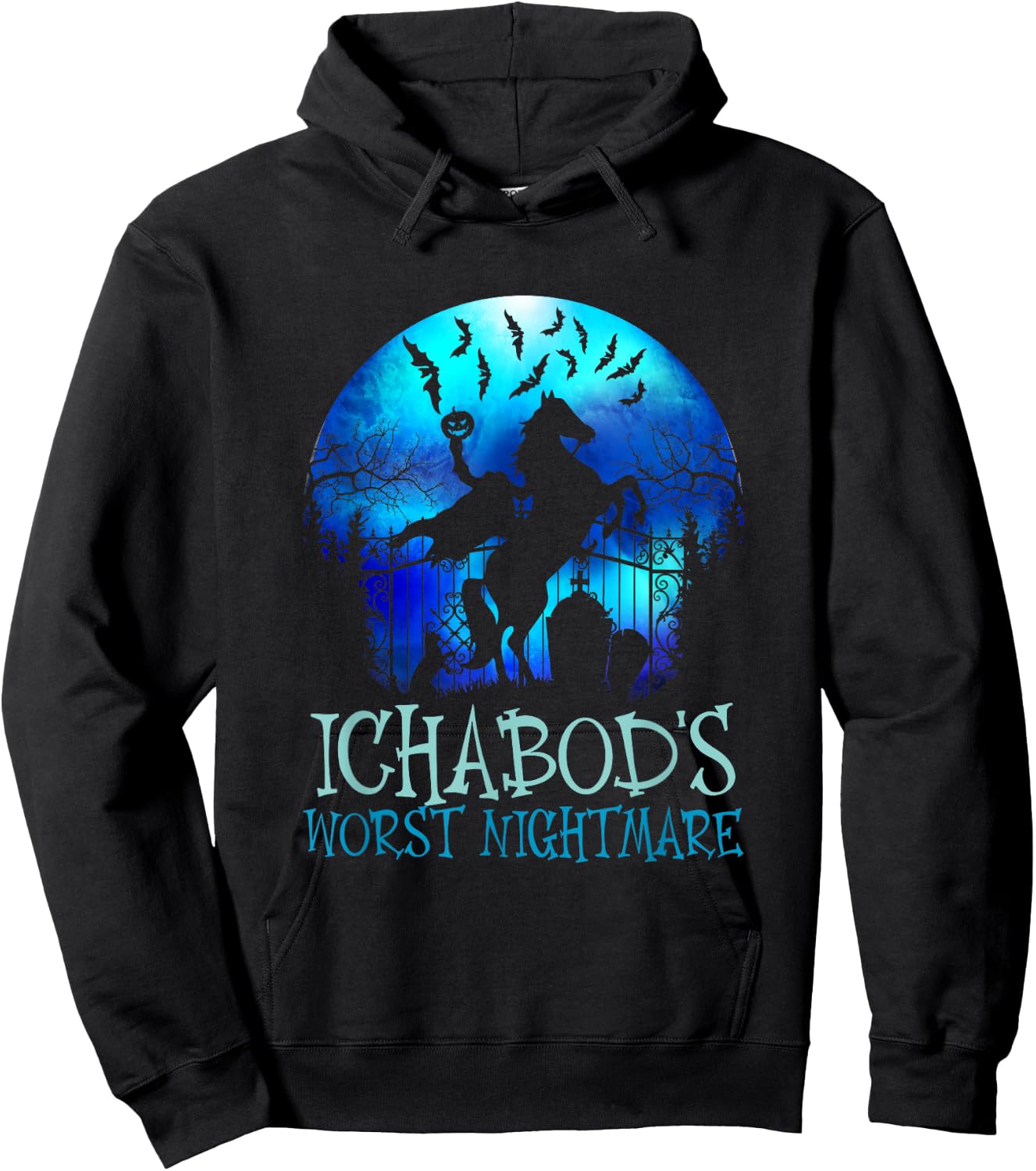 Ichabod's Worst Nightmare, Headless Horseman Halloween Hoodie - Hoodie | Black