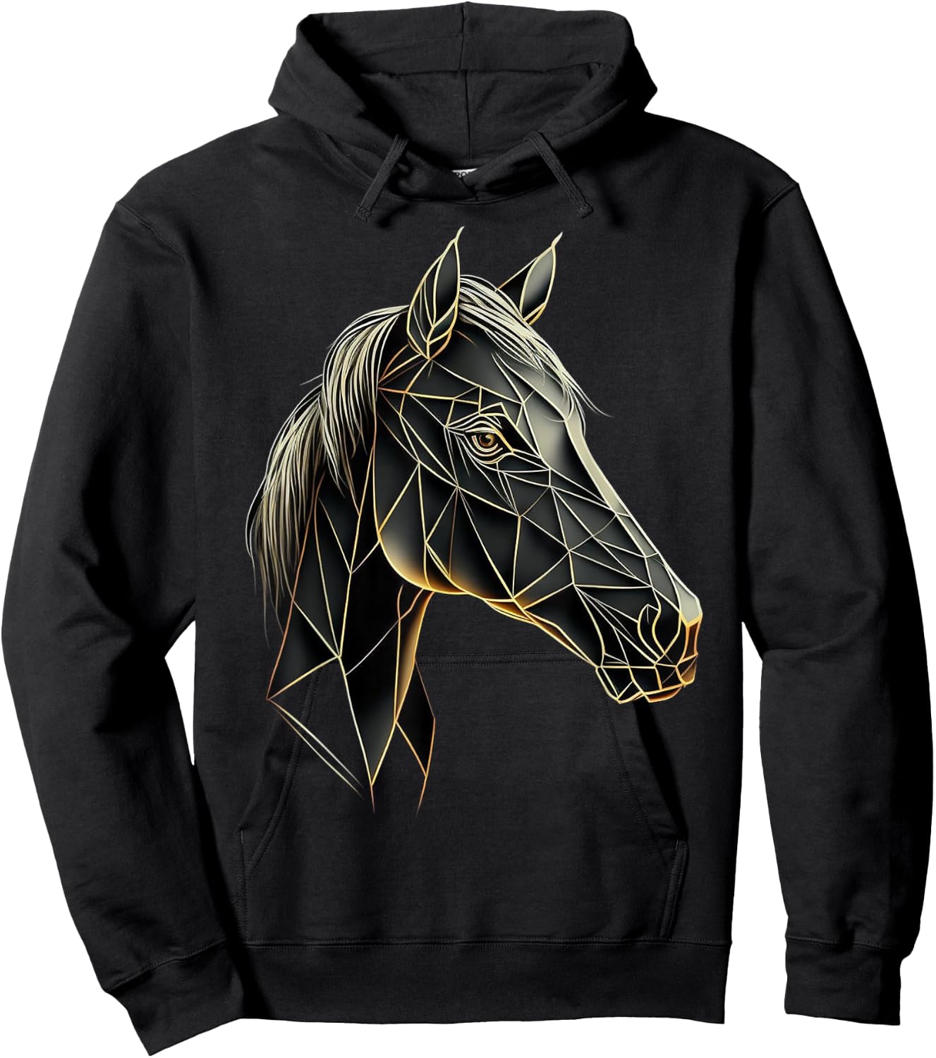 Horse Animal Geometric Polygon Artwork Horse Hoodie - Hoodie | Black