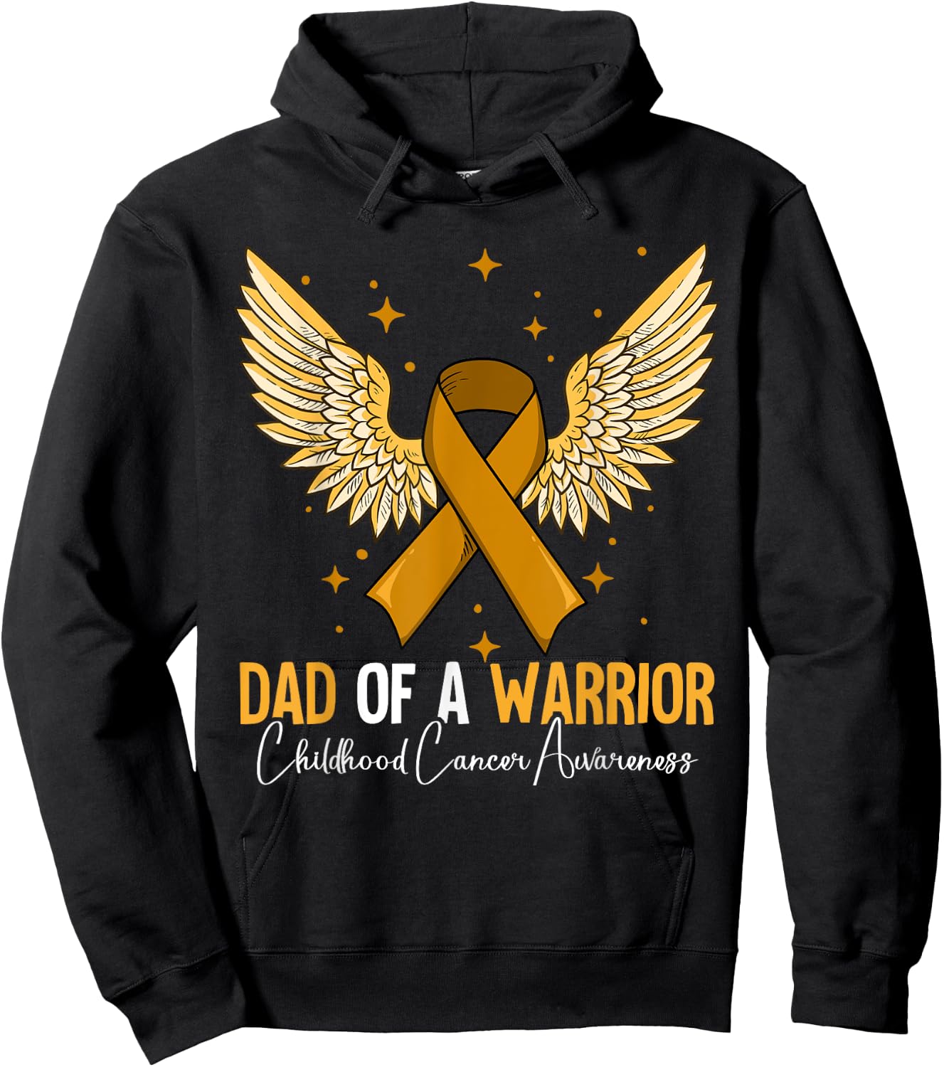 Dad Of A Warrior Childhood Cancer Awareness Hoodie - Hoodie | Black