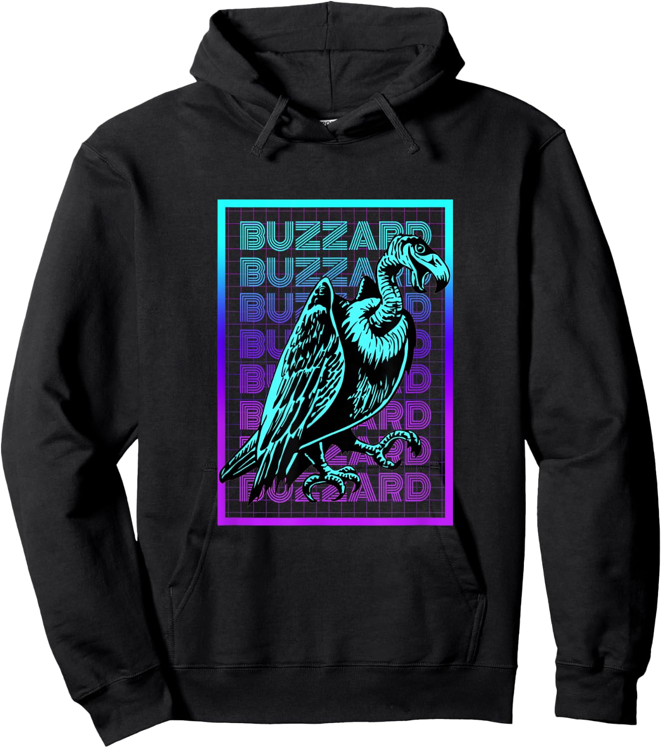 Buzzard Bird Vintage Retro Buzzard Hoodie - Hoodie | Black