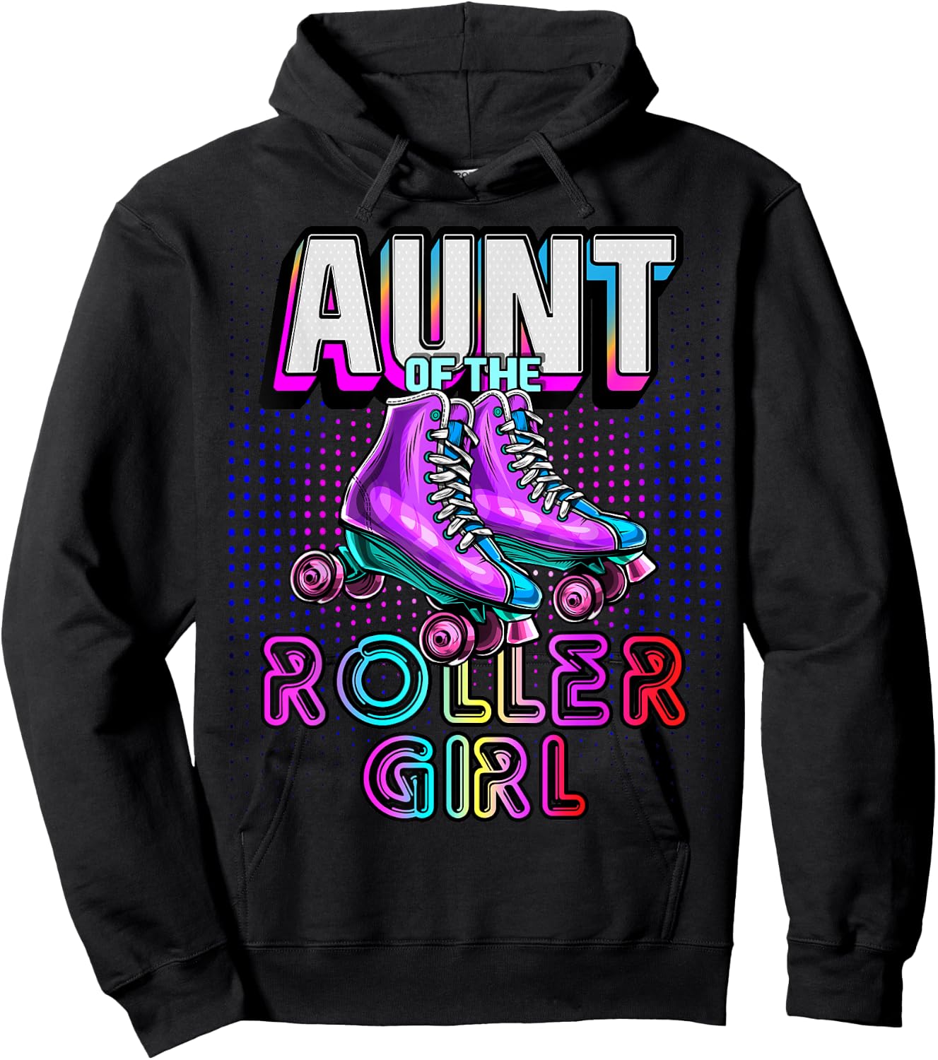 Aunt of Roller Girl Roller Skating Birthday Matching Family Hoodie - Hoodie | Black