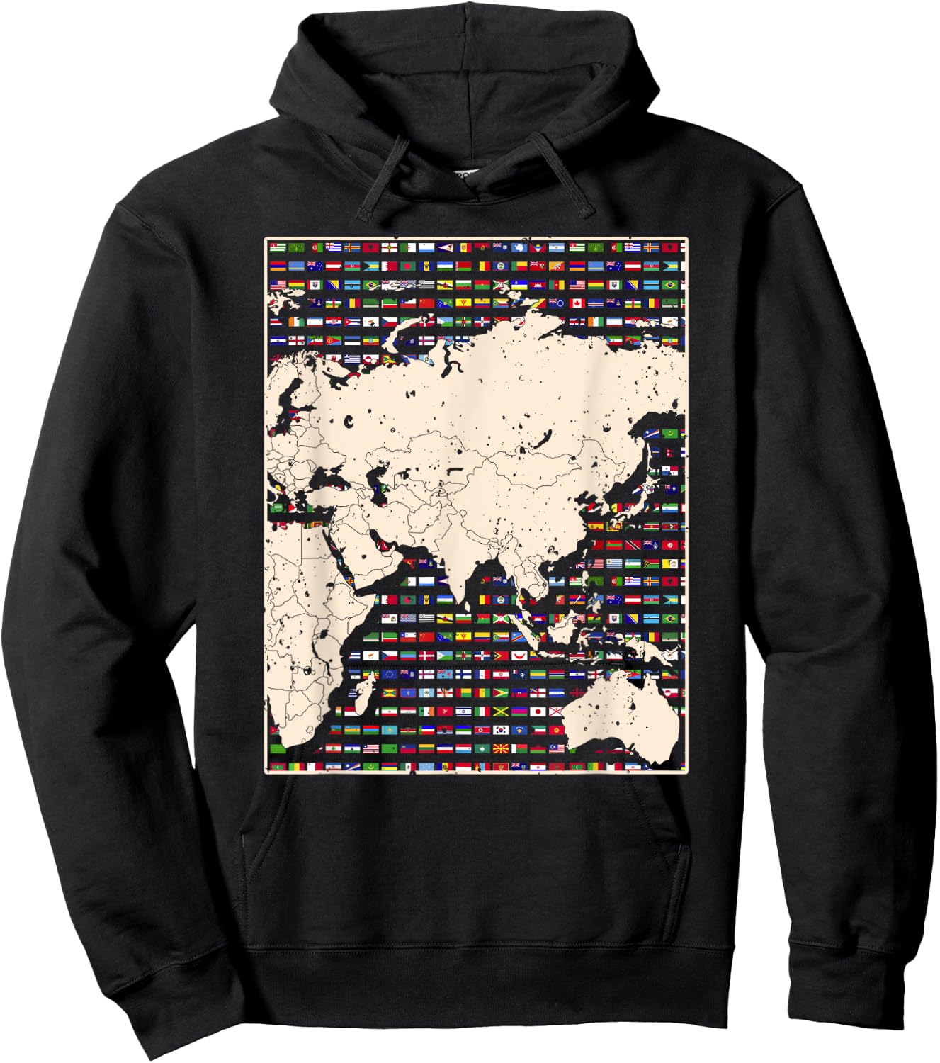 Country Flag Travelling World Map World Flags Hoodie - Hoodie | Black