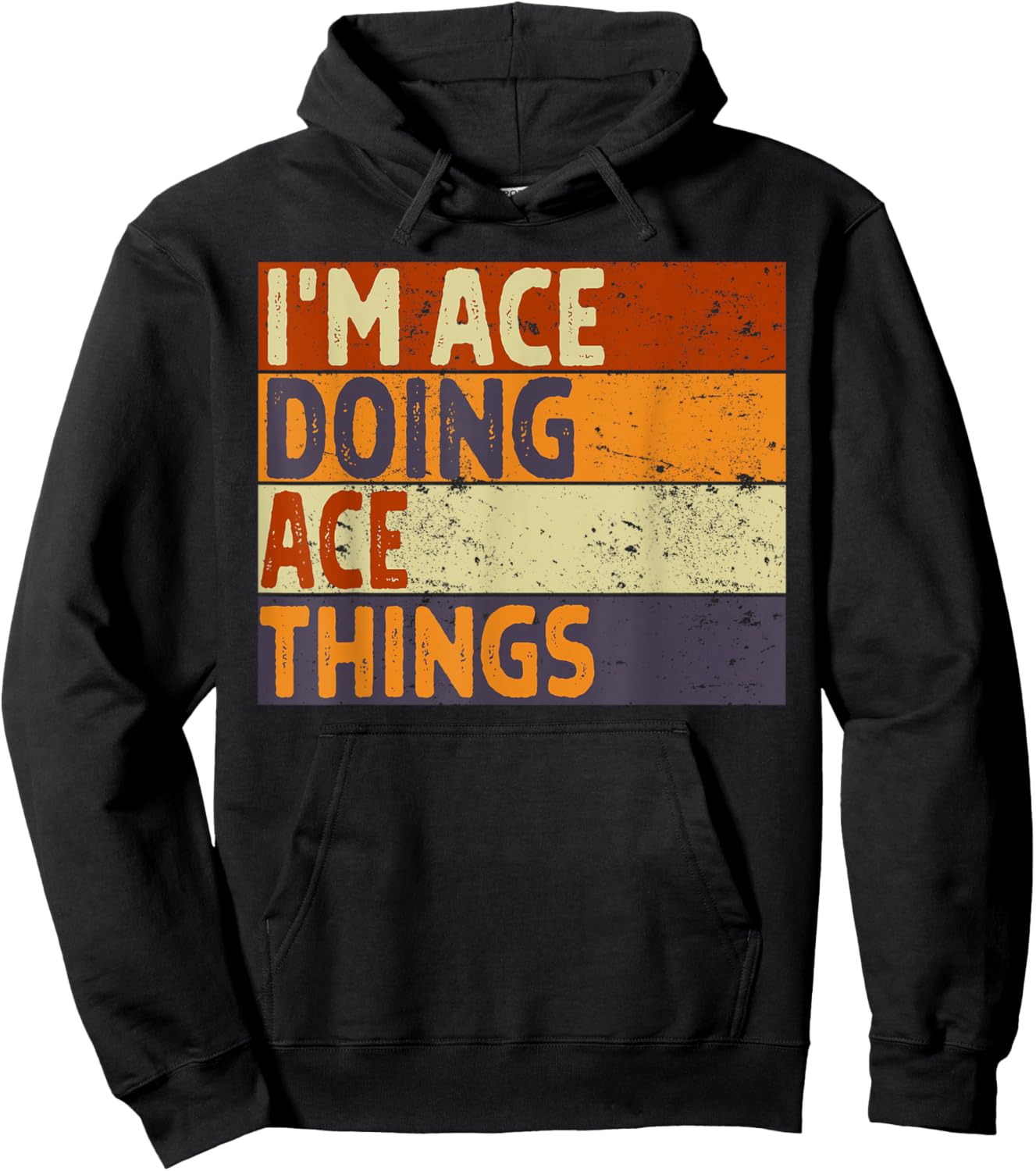 Retro I'm ACE Doing ACE Things Funny Birthday Joke Hoodie - Hoodie | Black