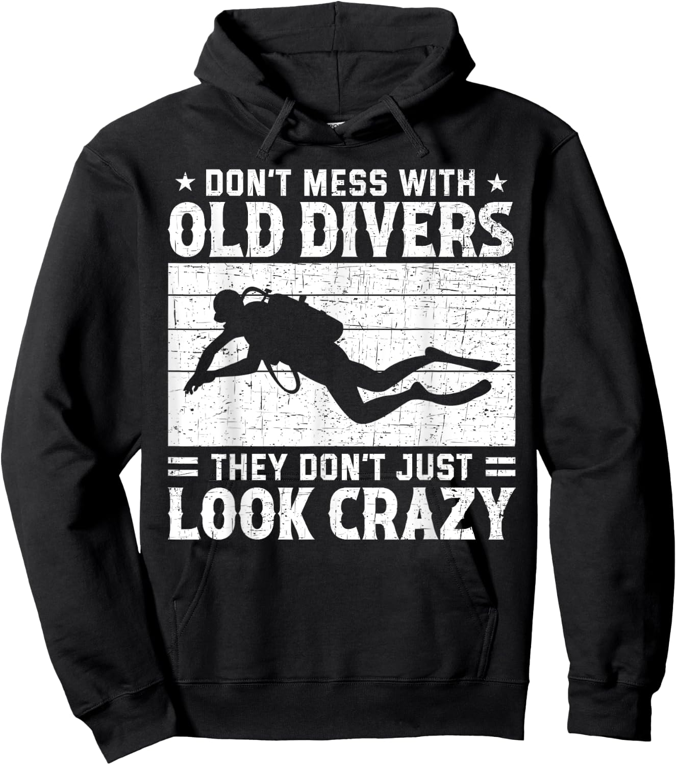 Don't Mess With Crazy Diver Scuba Diving Navy Deep Sea Hoodie - Hoodie | Black