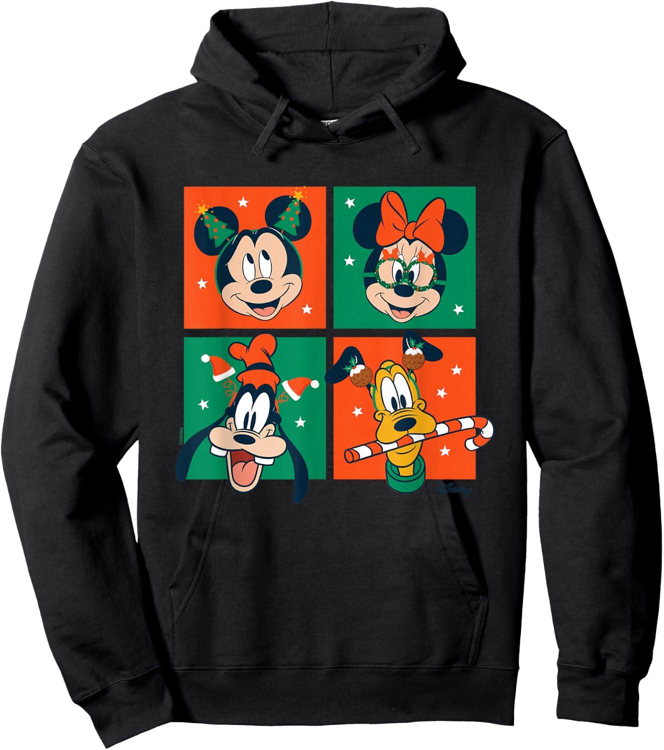 Mickey & Friends - Christmas Grid Hoodie - Hoodie | Black