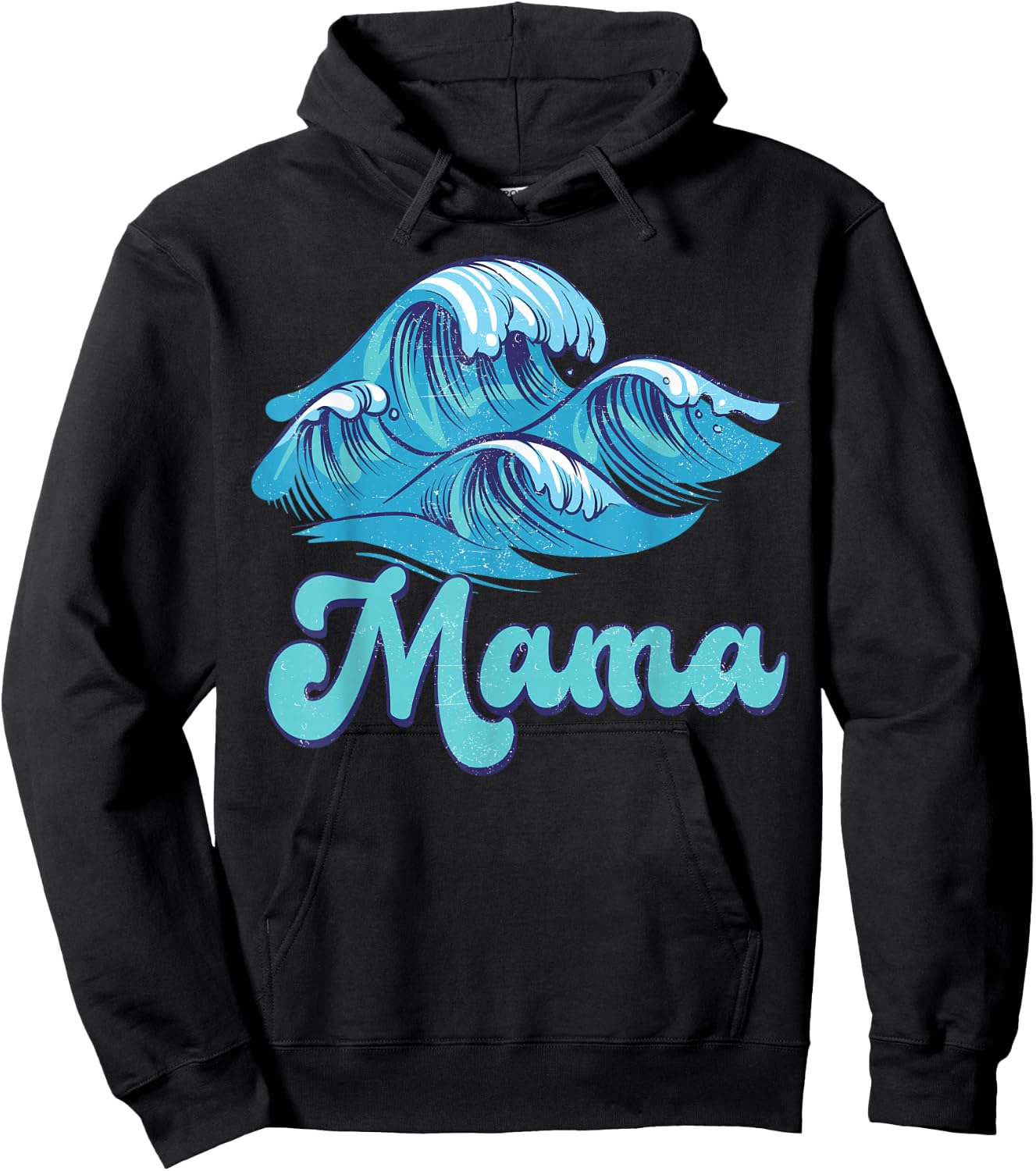 Mama Surf Birthday Beach Theme Family Matching Hoodie - Hoodie | Black