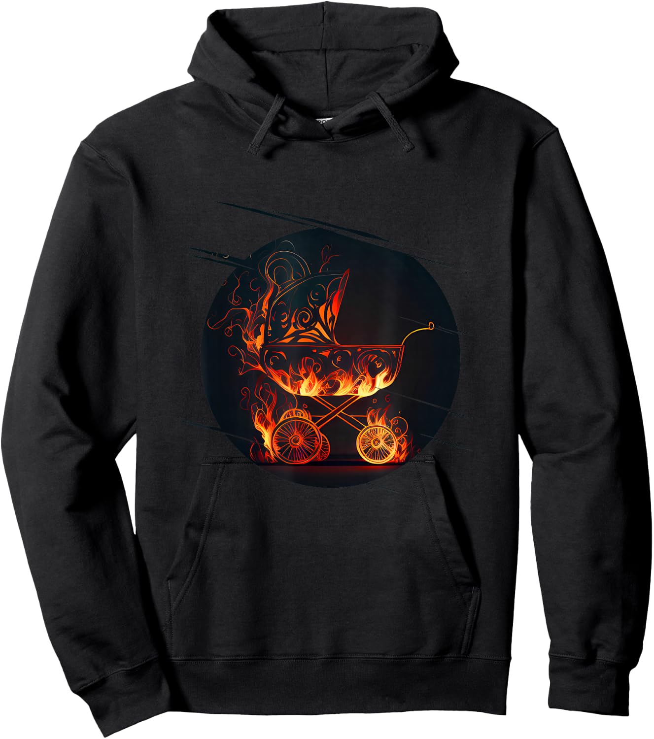 Baby Buggy with Flames for crazy Parents and Children Hoodie - Hoodie | Black
