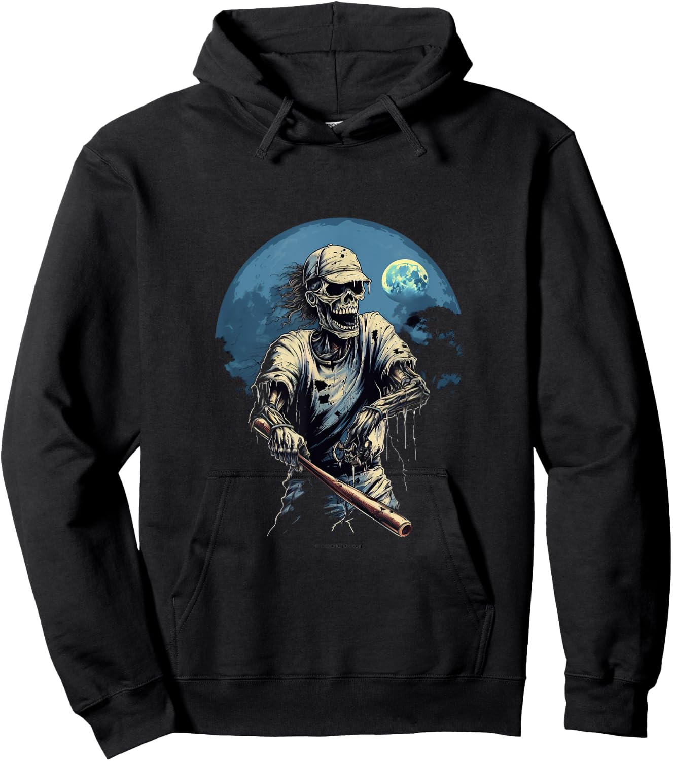 Zombie Playing Baseball Halloween Baseball Player Hoodie - Hoodie | Black