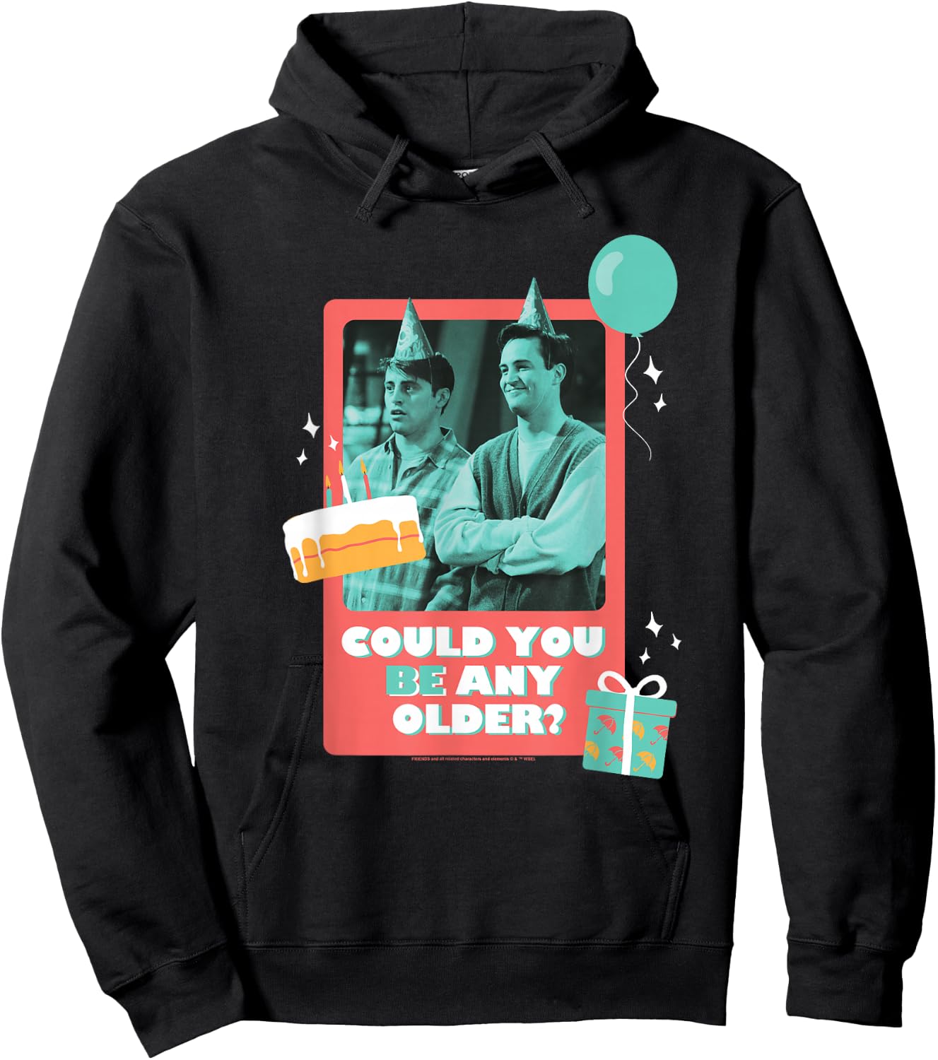 Friends Birthday Could You Be Any Older with Joey, Chandler Hoodie - Hoodie | Black