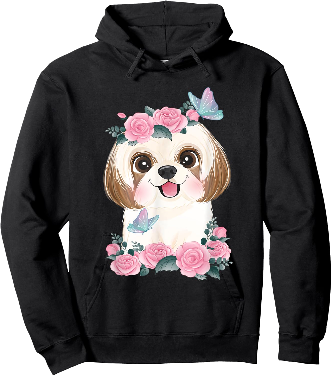 Spring Floral Shih Tzu - Dog Trainer Animal Breeder Canine Men Women Kids Hoodie - Hoodie | Black