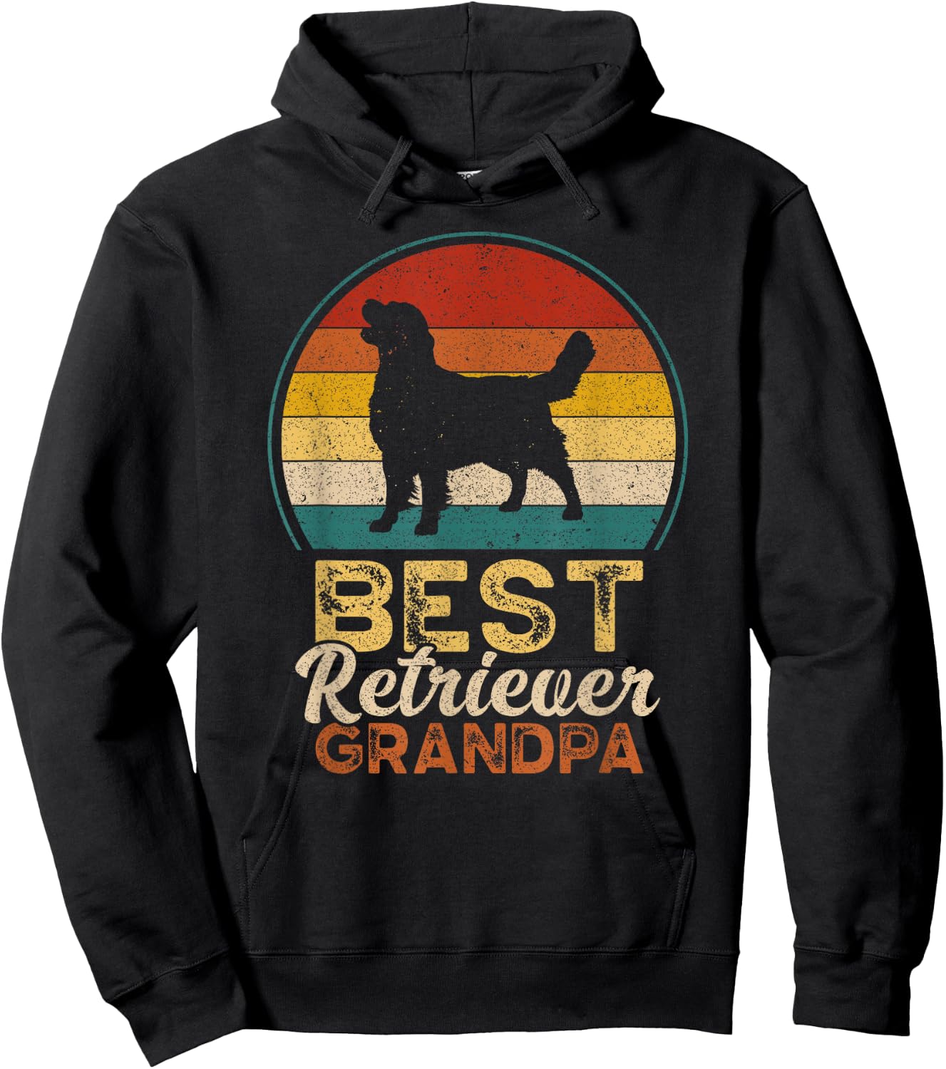 Best Retriever Grandpa, Father's Day, Golden Retriever Hoodie - Hoodie | Black