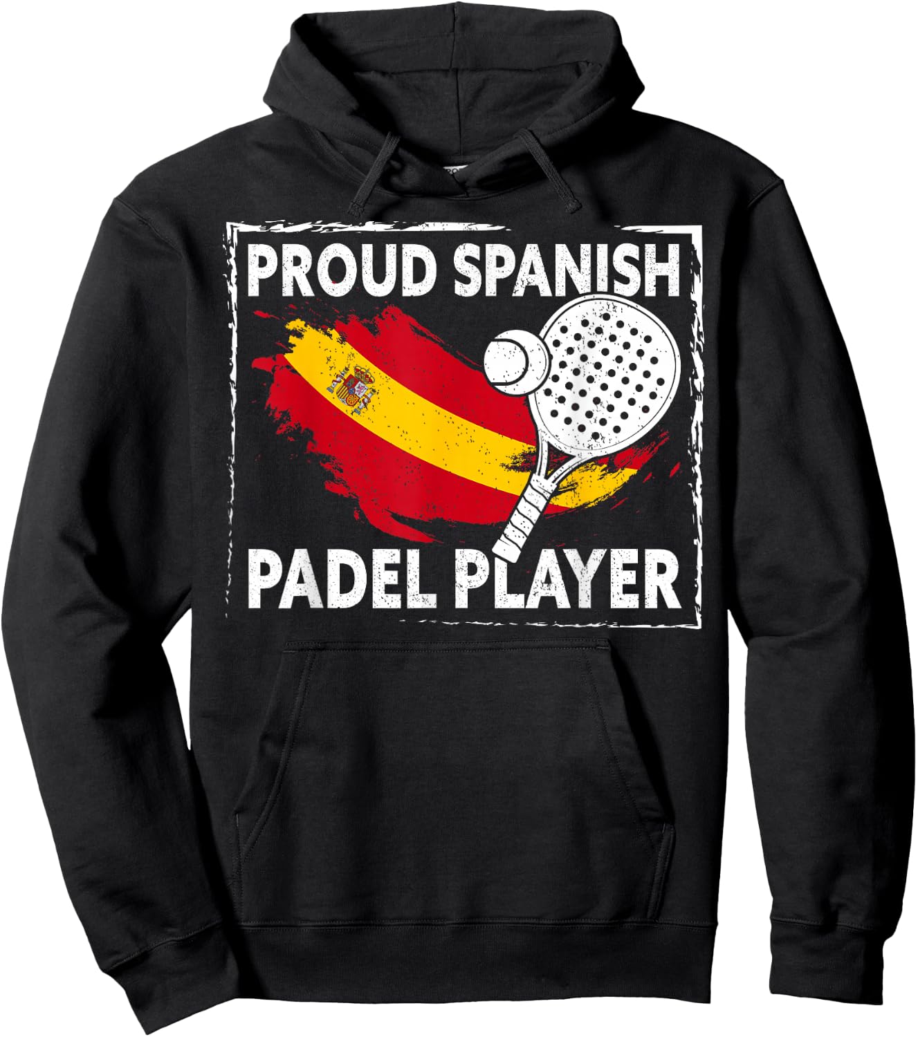 Proud Spanish Padel Player | Padel Tennis Funny Padel Hoodie - Hoodie | Black