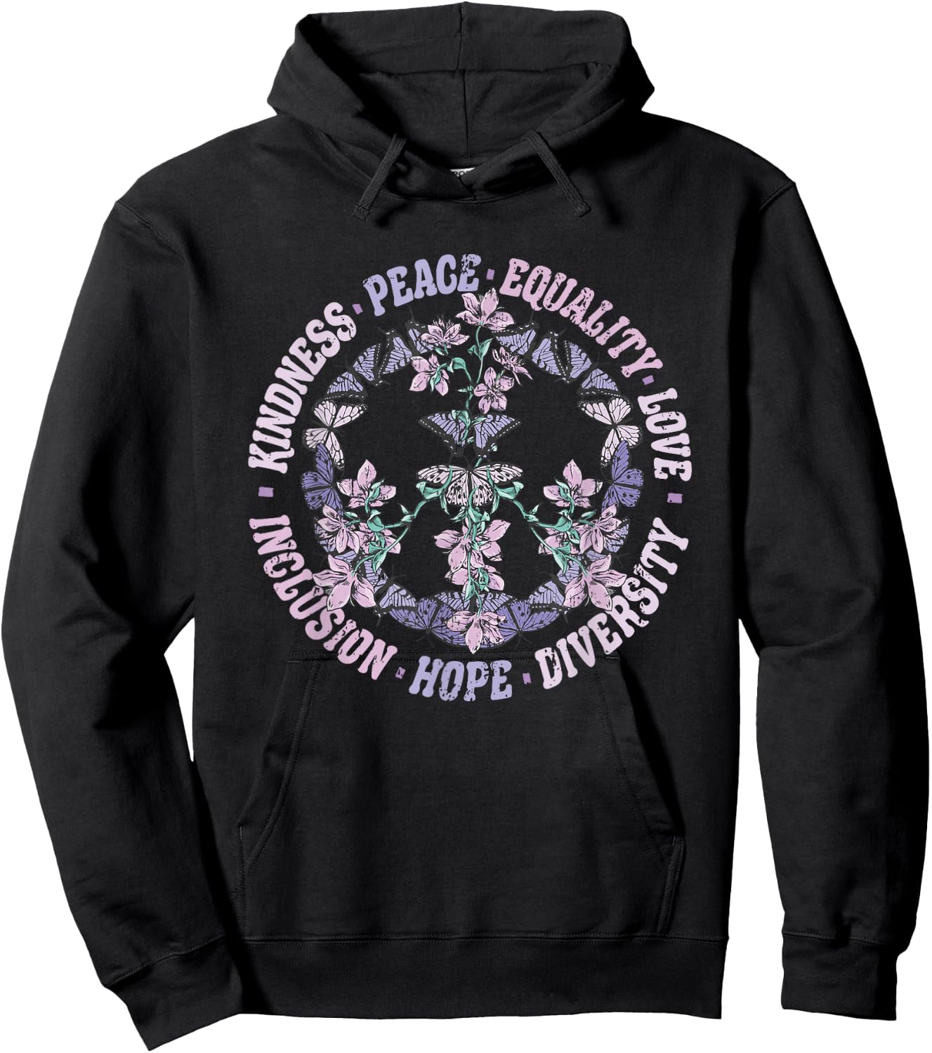 Diversity Equality Love Peace Human Rights Social Justice Hoodie - Hoodie | Black